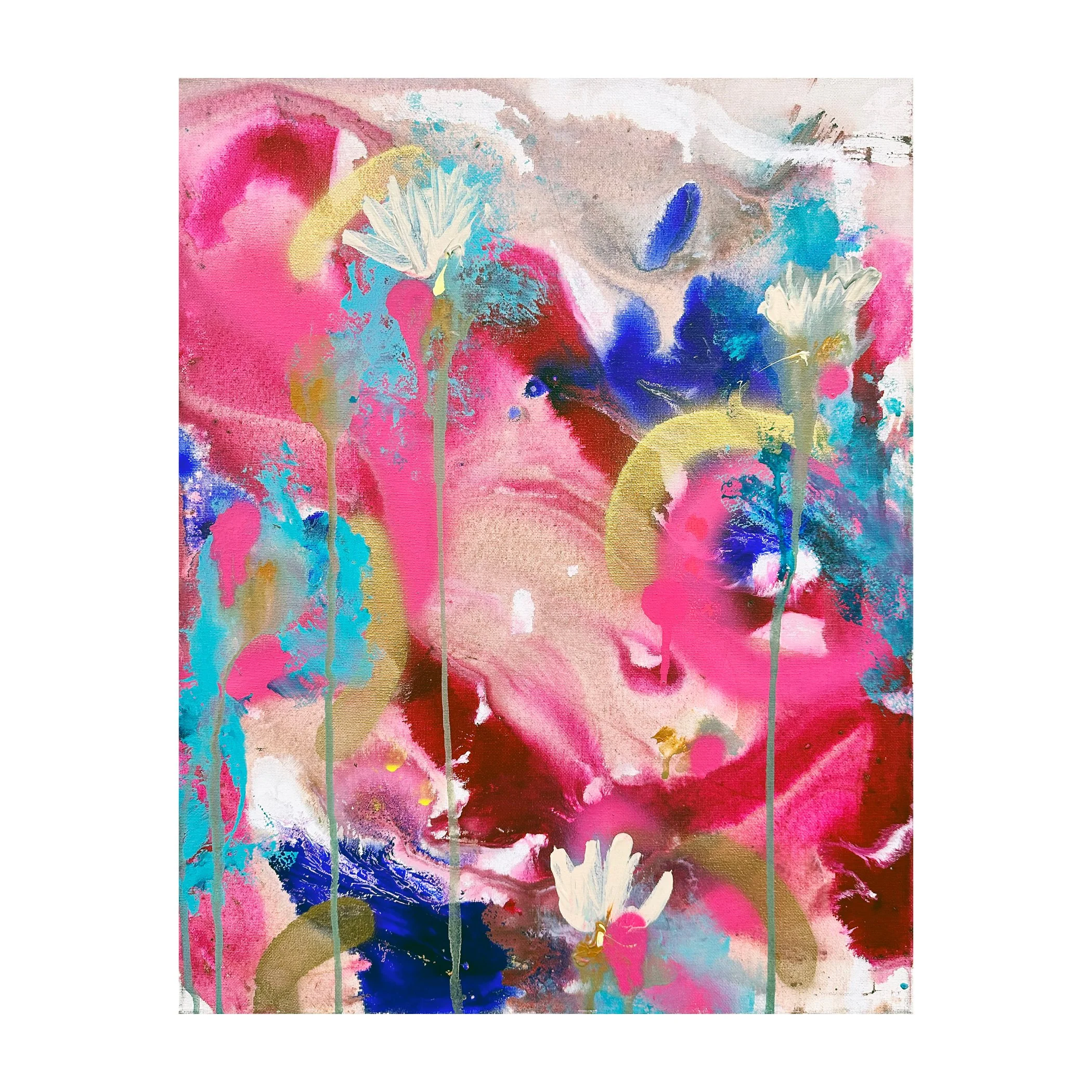 Floating Flowers, 16"x20"
