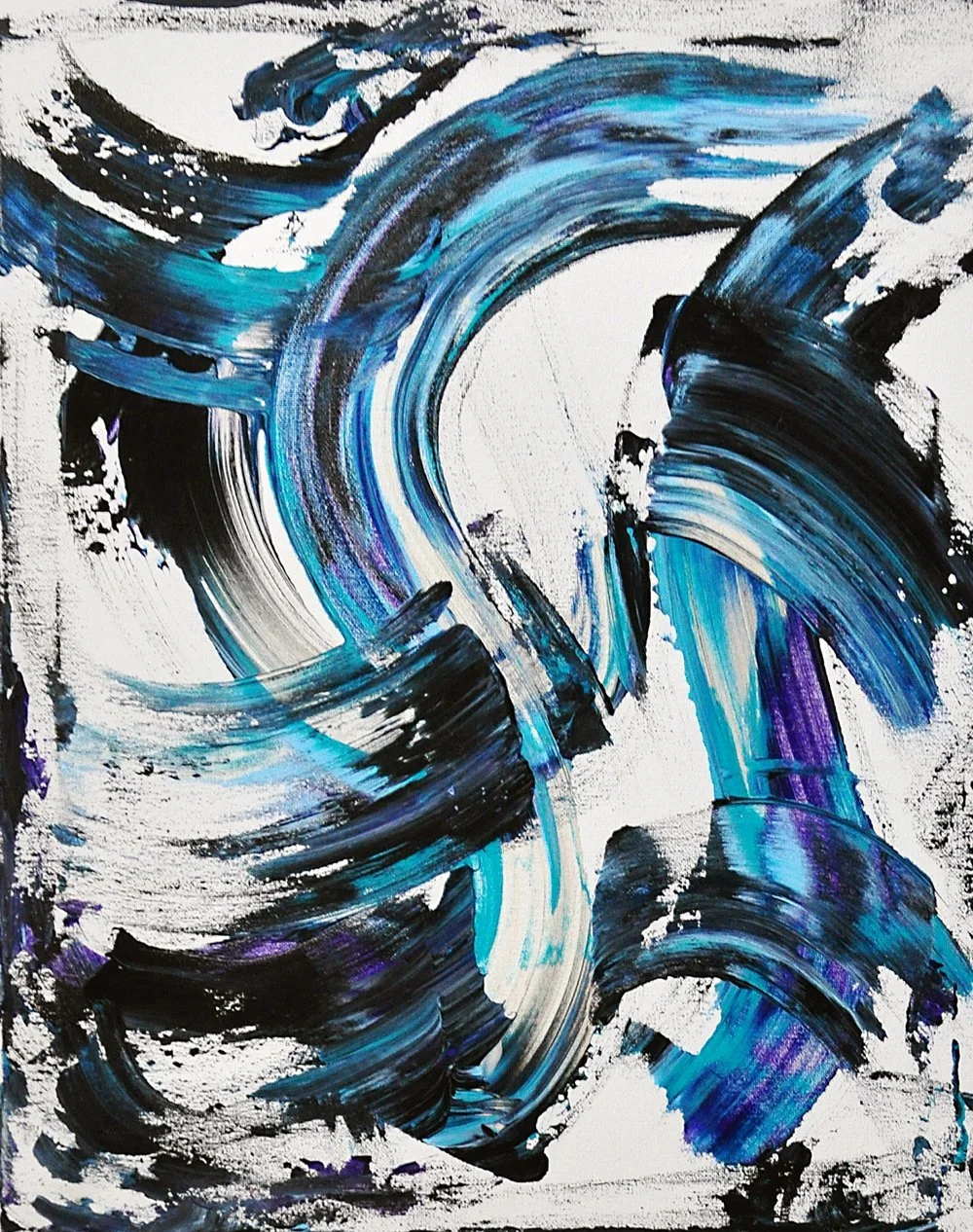 STANDING ON THE EDGE OF THE DEEP BLUE SEA  |  acrylic on canvas, 16x20in, 2020  |  PRIVATE COLLECTION