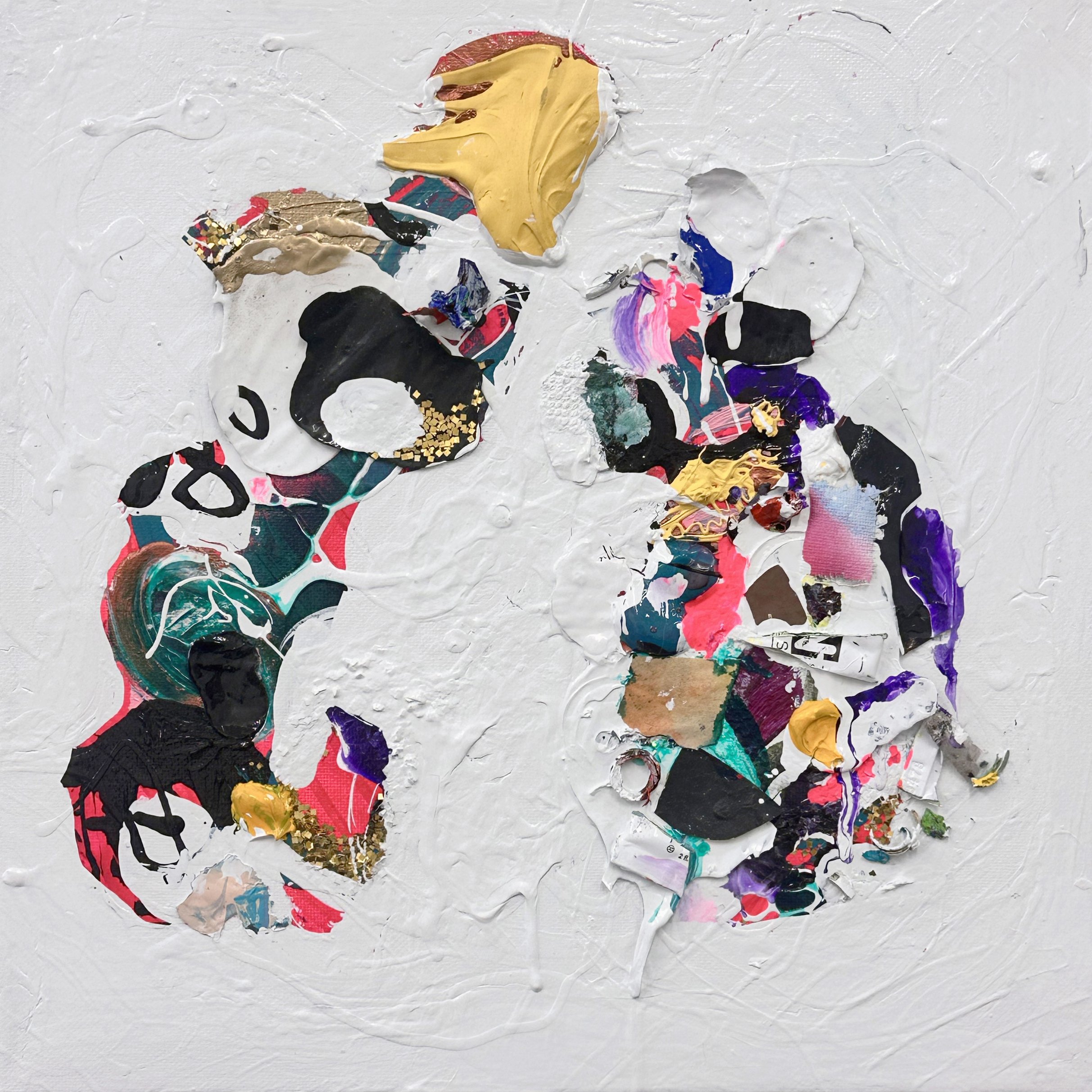 Scylla and Charybdis", acrylic and mixed media on canvas, 12x12 inches, 2025