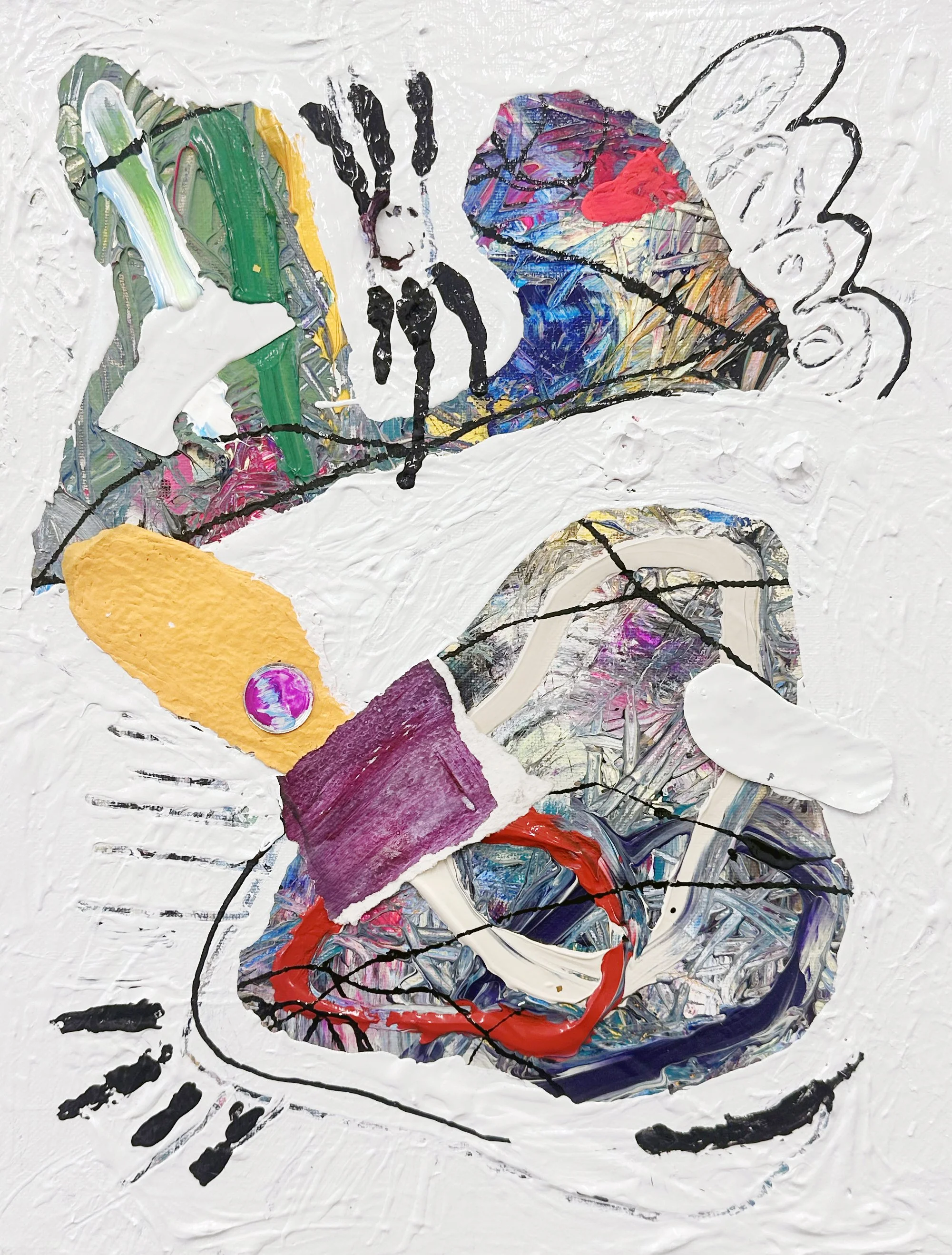 "Arache", acrylic and mixed media on canvas, 11x14 inches, 2025