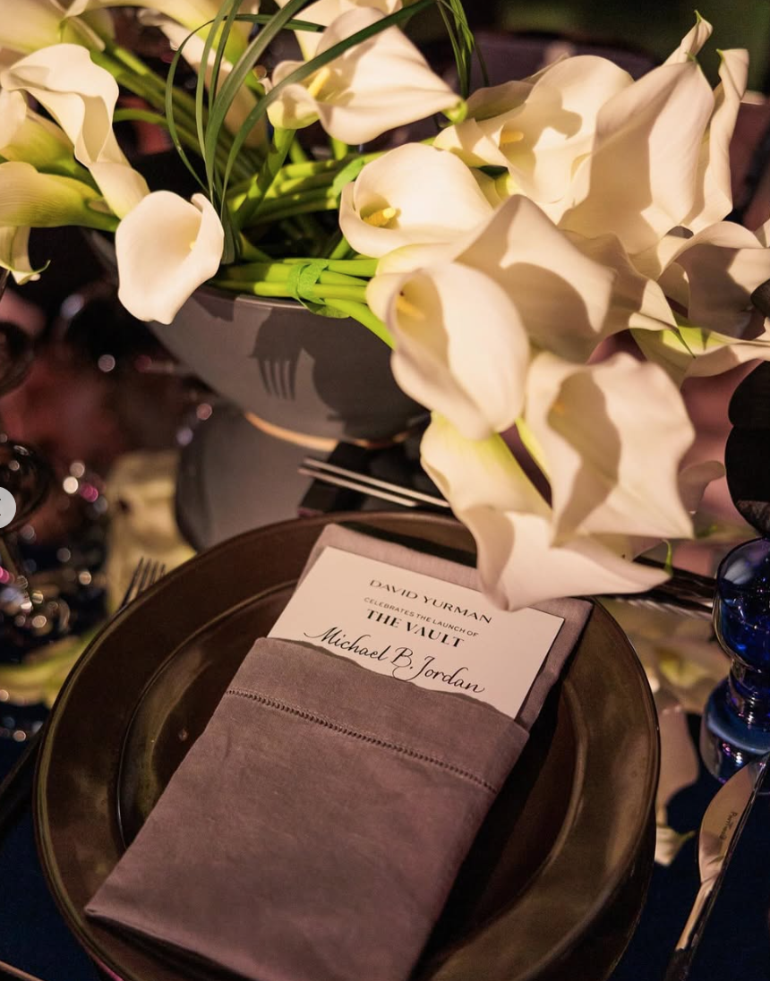 David Yurman "The Vault" Event, LA, 2024, Dinner Menu