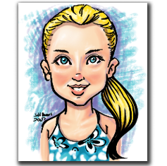 Basic color caricature portrait by Jeffrey D. Harris.