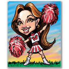Activities color caricature portrait by Jeffrey D. Harris