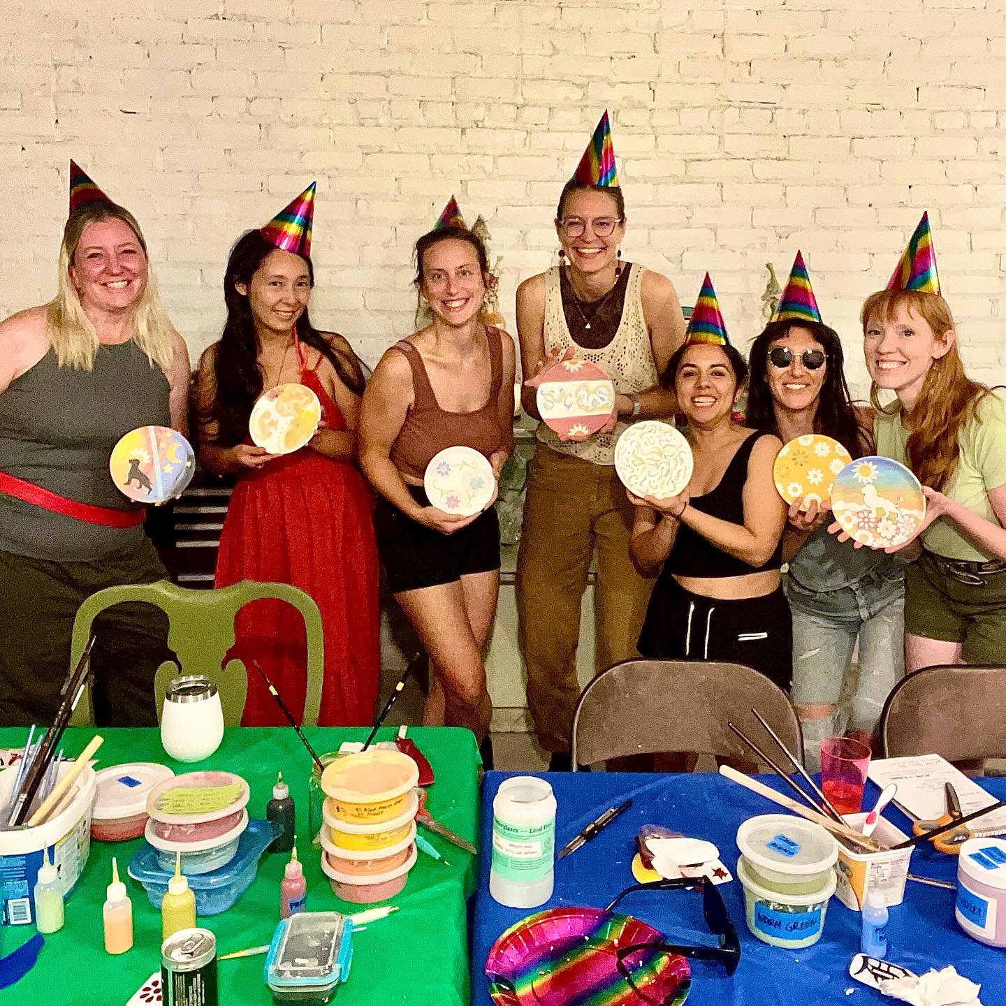 Plate painting party at my studio with my bestie girlies was the most wonderful birthday ever! Love you all so much. Thank you for the joy and laughter. Can&rsquo;t wait to have tea and snacks with these masterpieces once they&rsquo;re finished!
