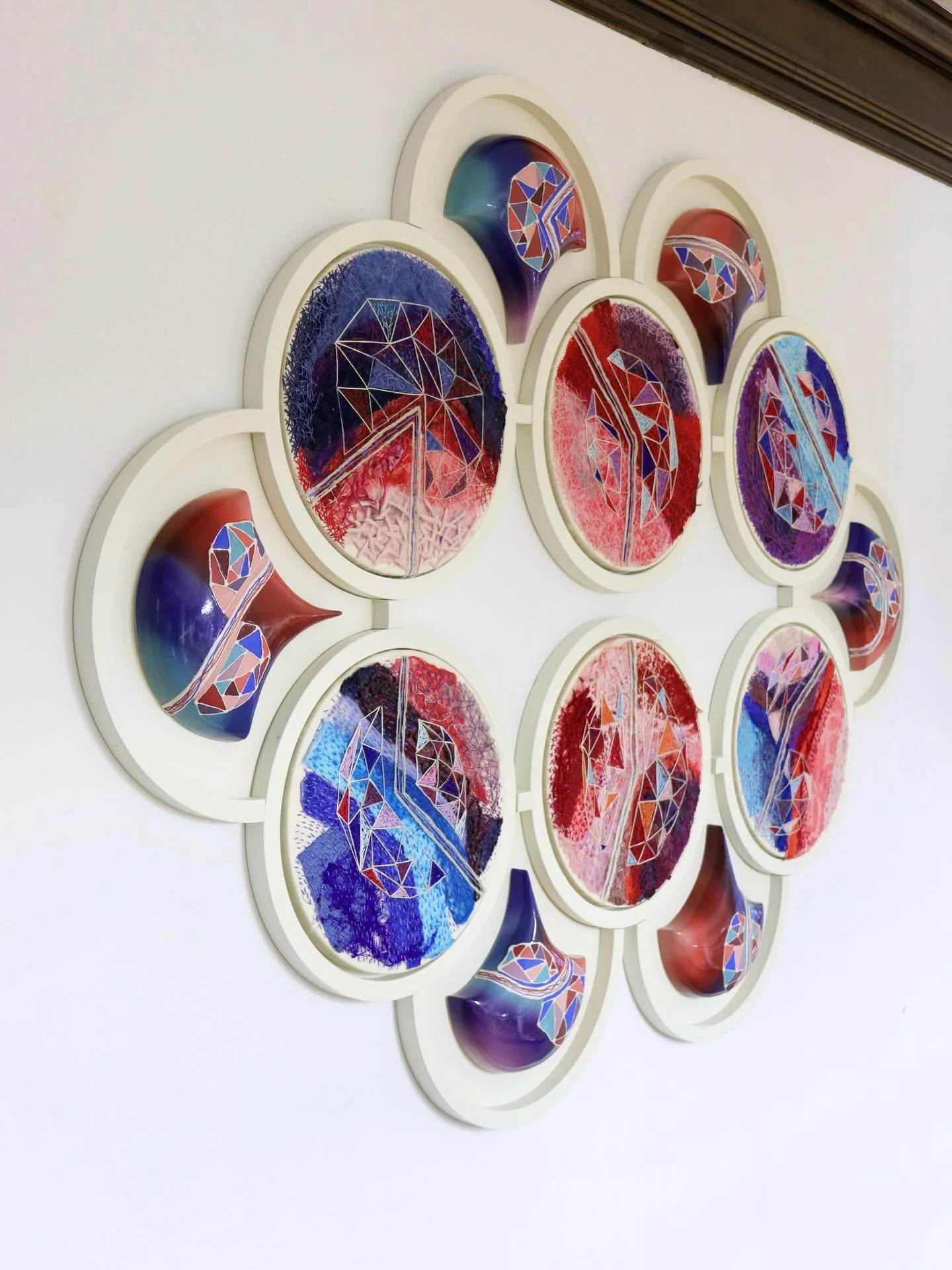 &ldquo;A Chaotic Miracle&rdquo;, Wood, Porcelain, cotton, wool, string, synthetic fabric, 3 1/2 ft x 2 1/2 ft

So excited to have our work done and installed for the &ldquo;Ceramic x Fiber&rdquo; exhibition in conjunction with NCECA Detroit 2026! We 