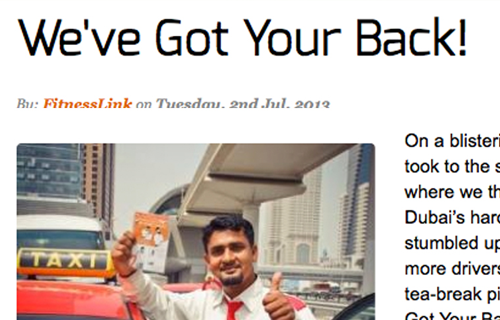 FitnessLink Middle East "We've Got Your Back!" – 2 July, 2013