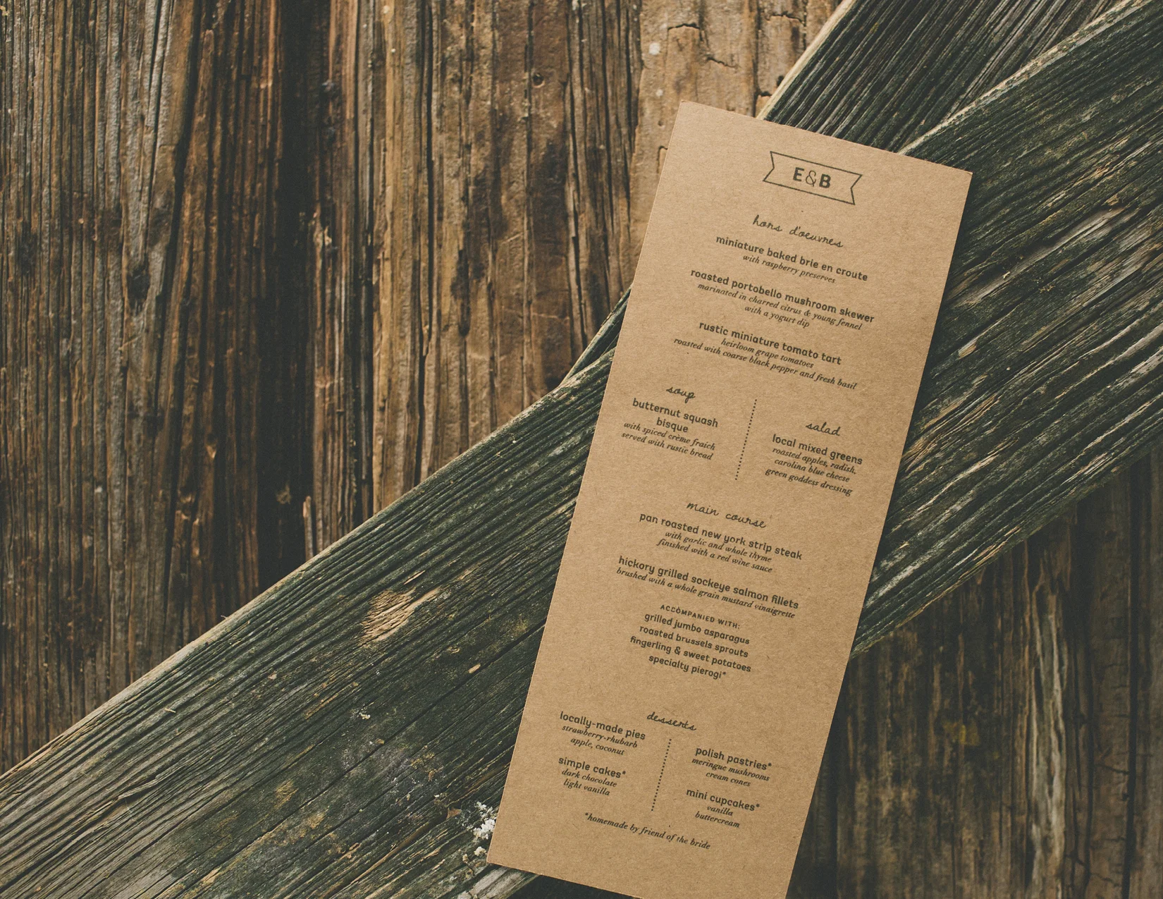 Friday Dinner Menu - Erica & Bryan 10.11+12.13