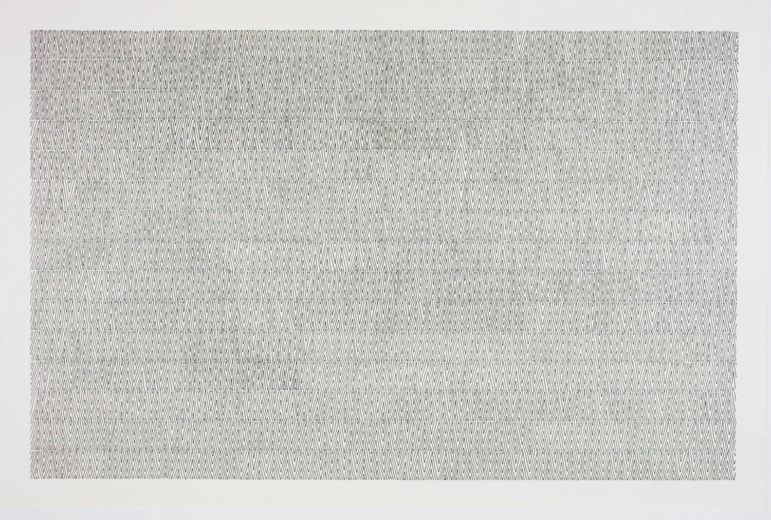  untitled 2008 (repeating triangles), ink on paper, 17 x 25.5 