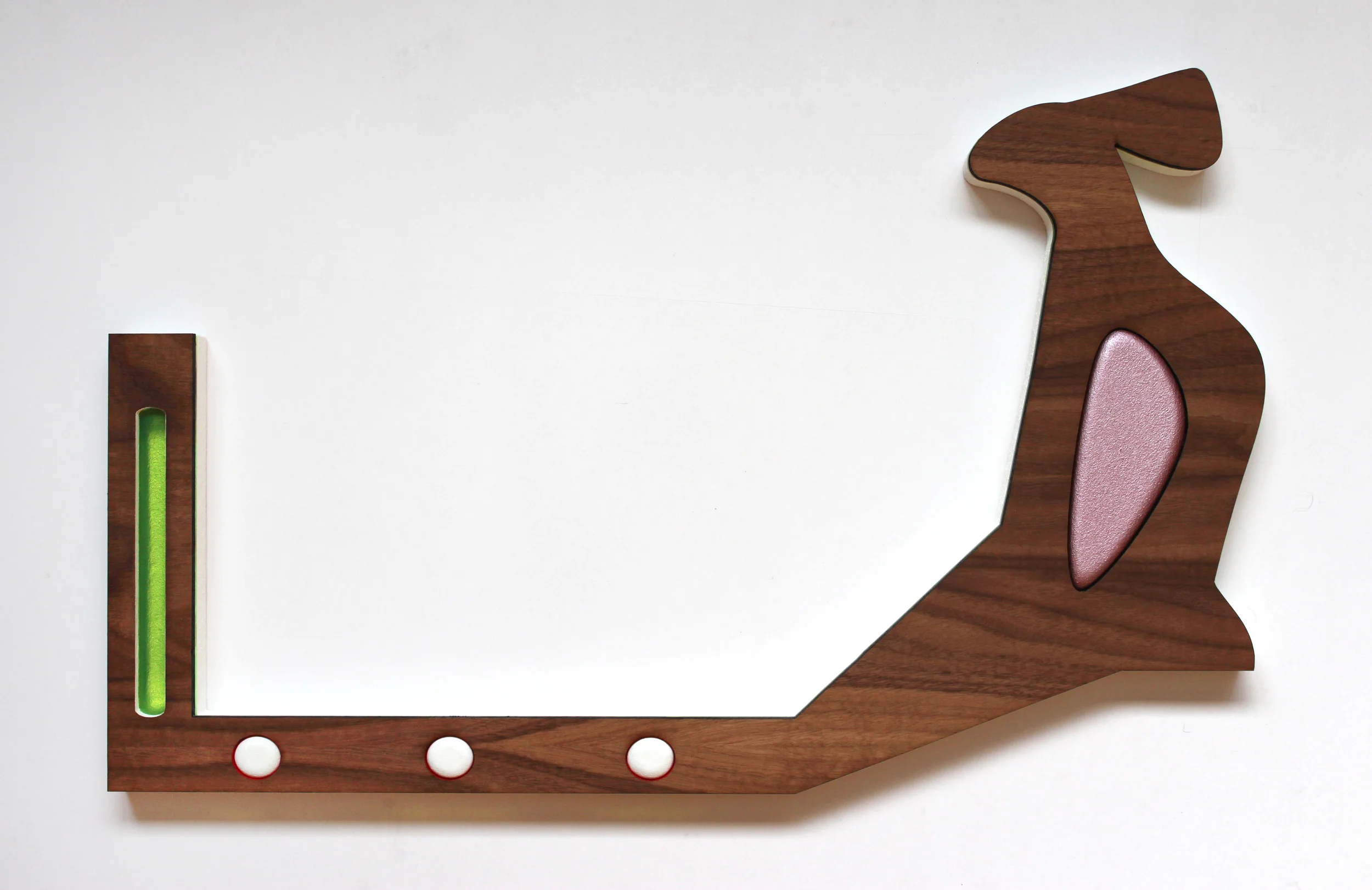 Oil, Acrylic, Walnut, MDF and Plexiglas 22 3/8 X 14 1/4 Inches