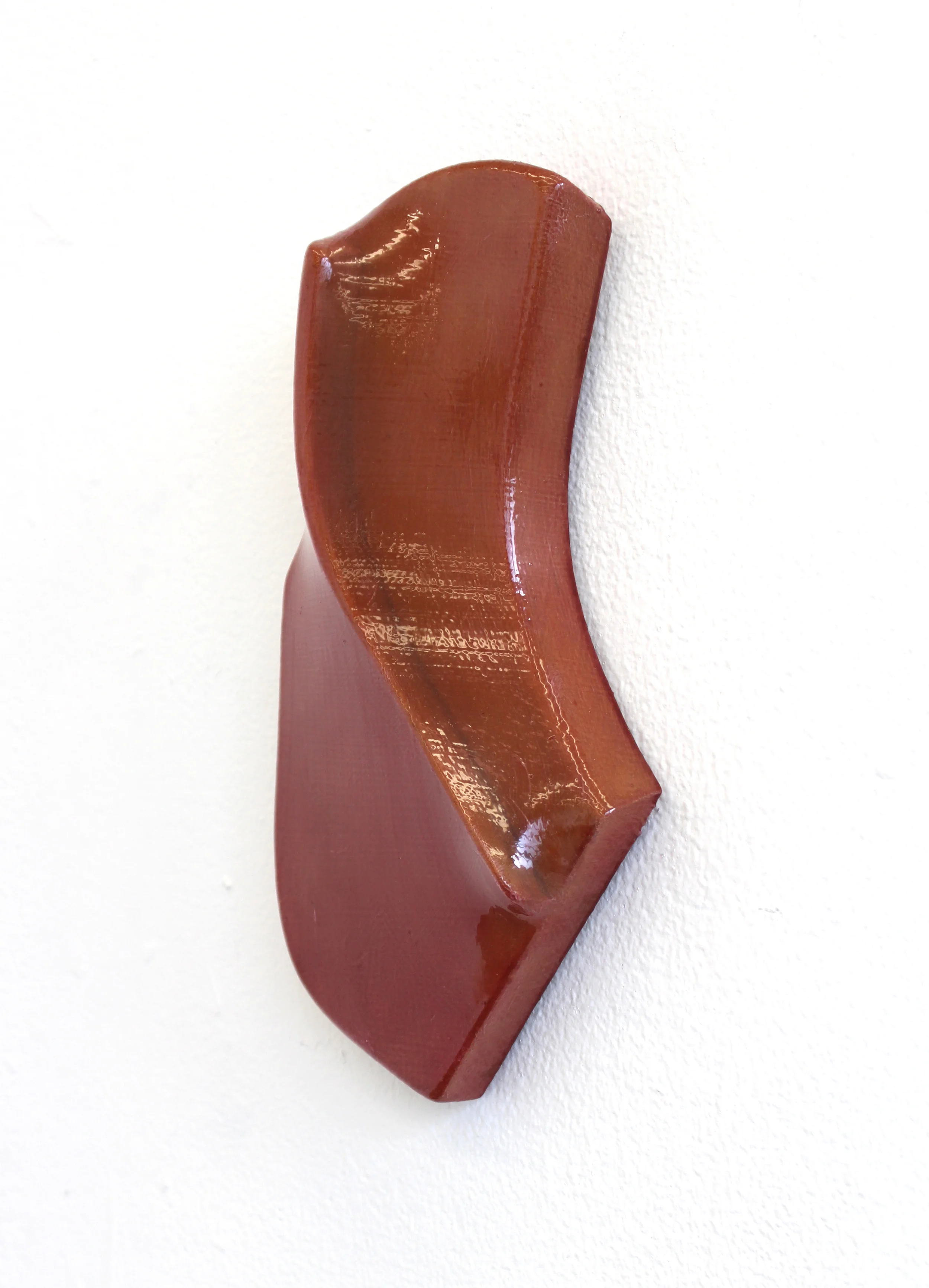 oil and acrylic paint mediums stretched over shellac and MDF, 5.5 X 10 X 1.5 Inches