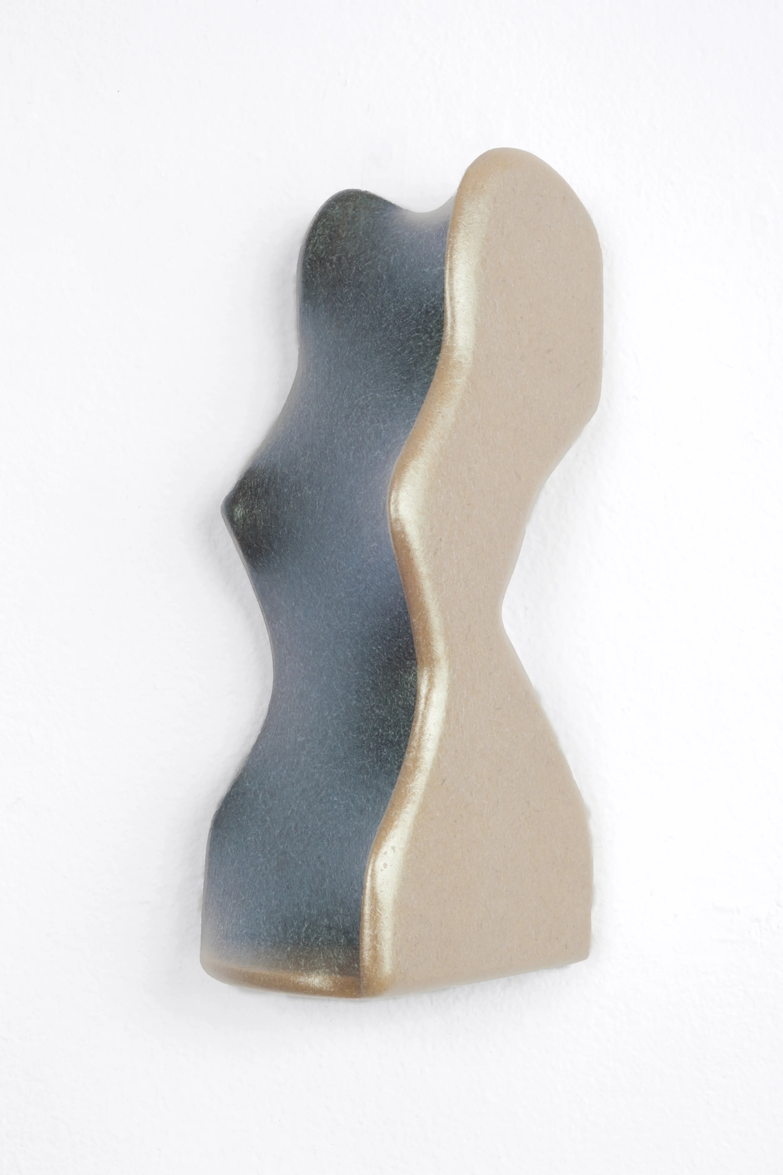 acrylic paint/medium stretched over MDF and Wenge, 9 x 4.25 x 3 inches