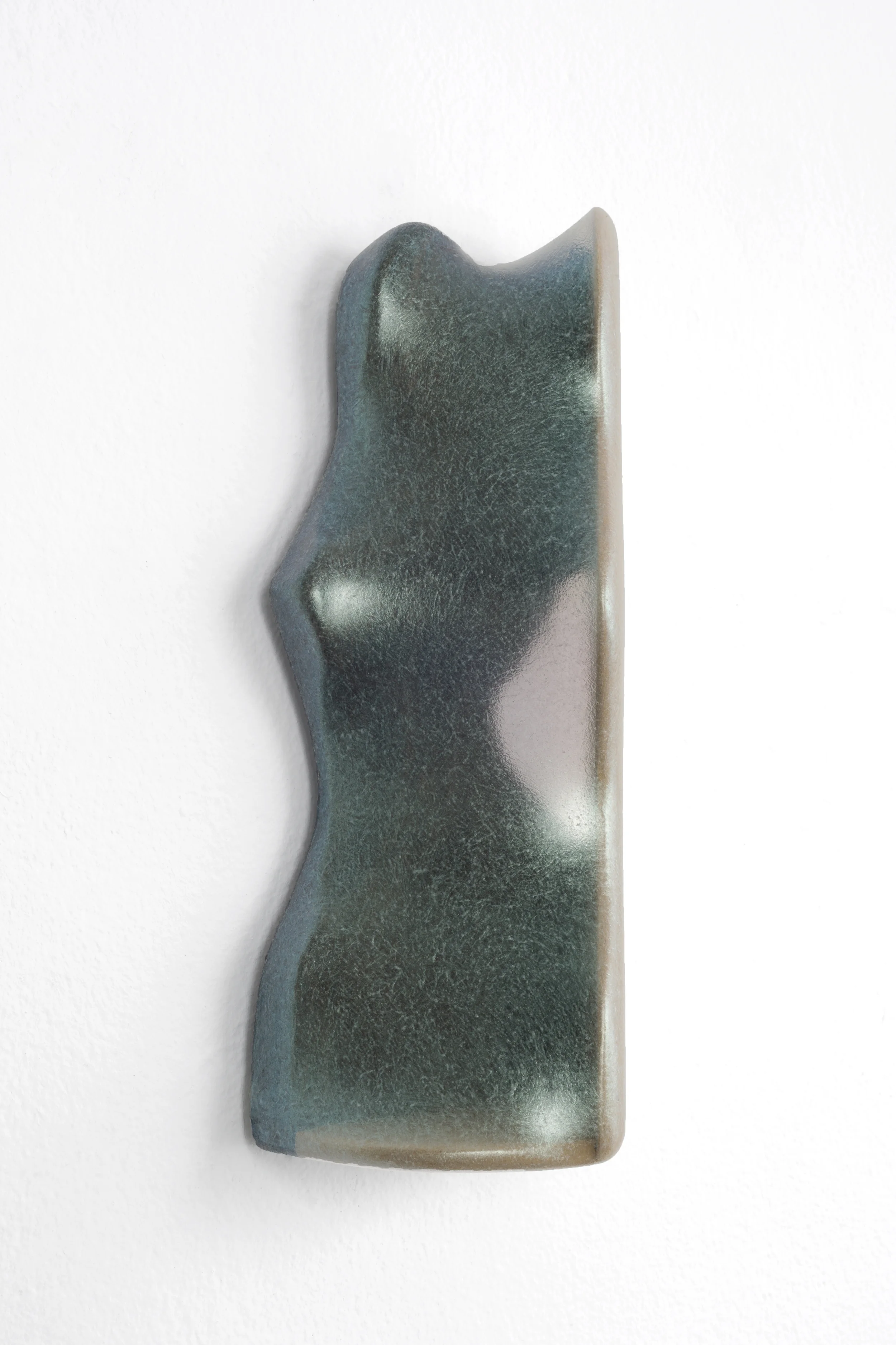 acrylic paint/medium stretched over MDF and Wenge, 9 x 4.25 x 3 inches