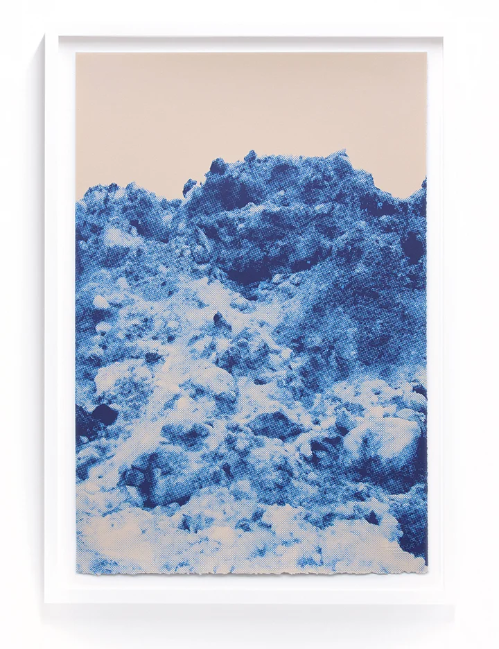 Print Club Hollywood Hills mountains peach blue nature landscape limited edition fine art custom framed silkscreen print
