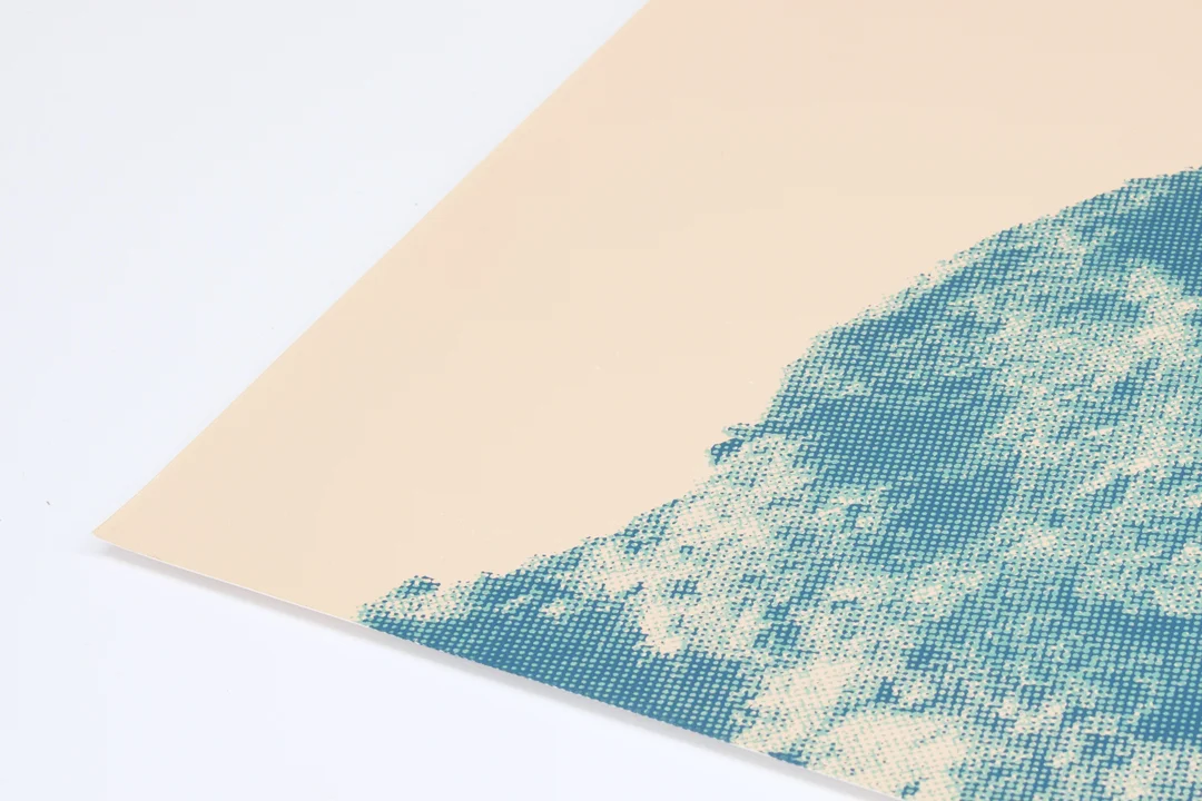 Print Club Hollywood Hills mountains peach teal green nature landscape limited edition fine art custom framed silkscreen print