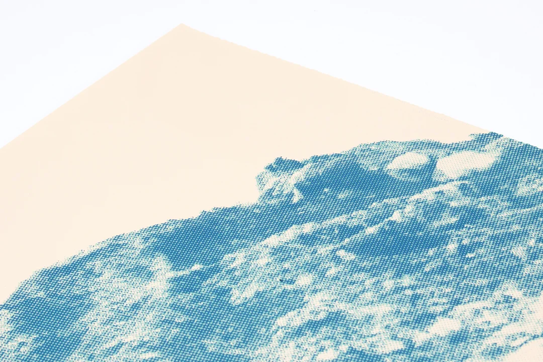 Print Club Hollywood Hills mountains peach teal green nature landscape limited edition fine art custom framed silkscreen print