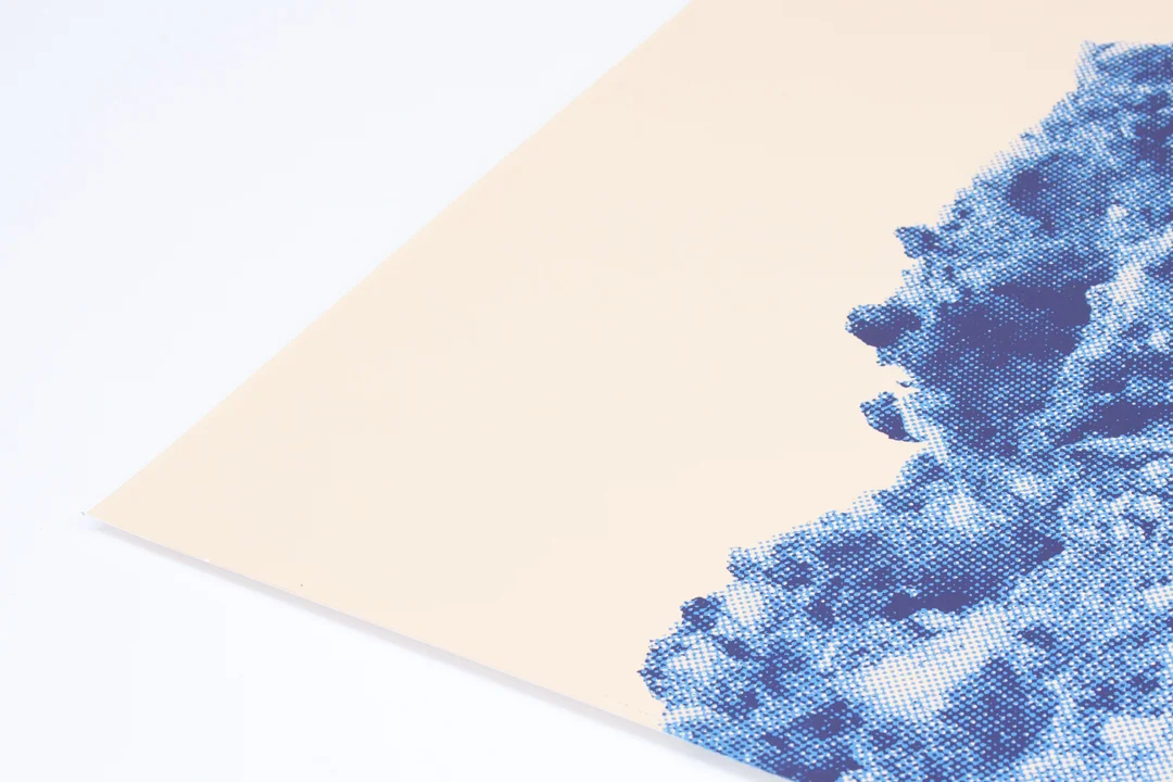 Print Club Hollywood Hills mountains peach blue nature landscape limited edition fine art custom framed silkscreen print