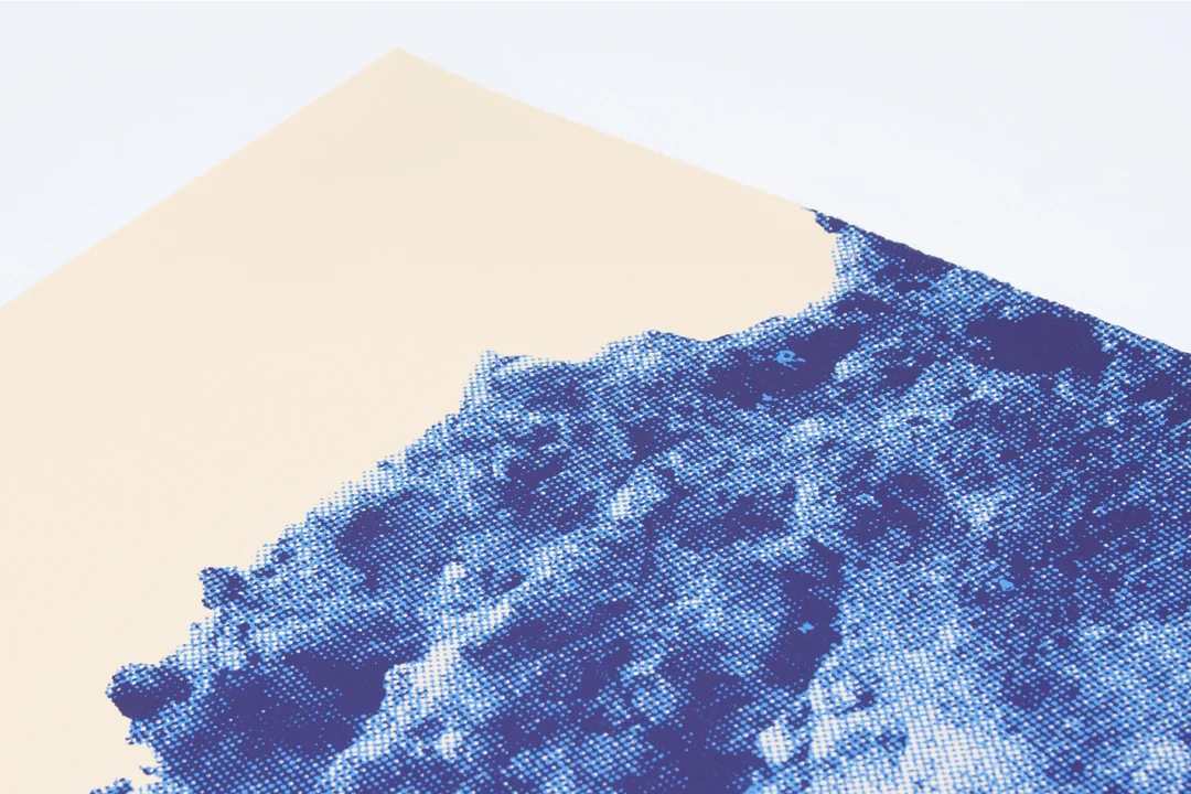 Print Club Hollywood Hills mountains peach blue nature landscape limited edition fine art custom framed silkscreen print