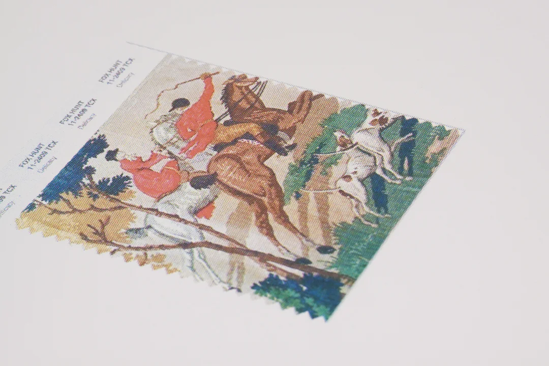 Print Club Ltd "Foxhunt Swatch" british fabric wallpaper limited edition fine art custom framed silkscreen print