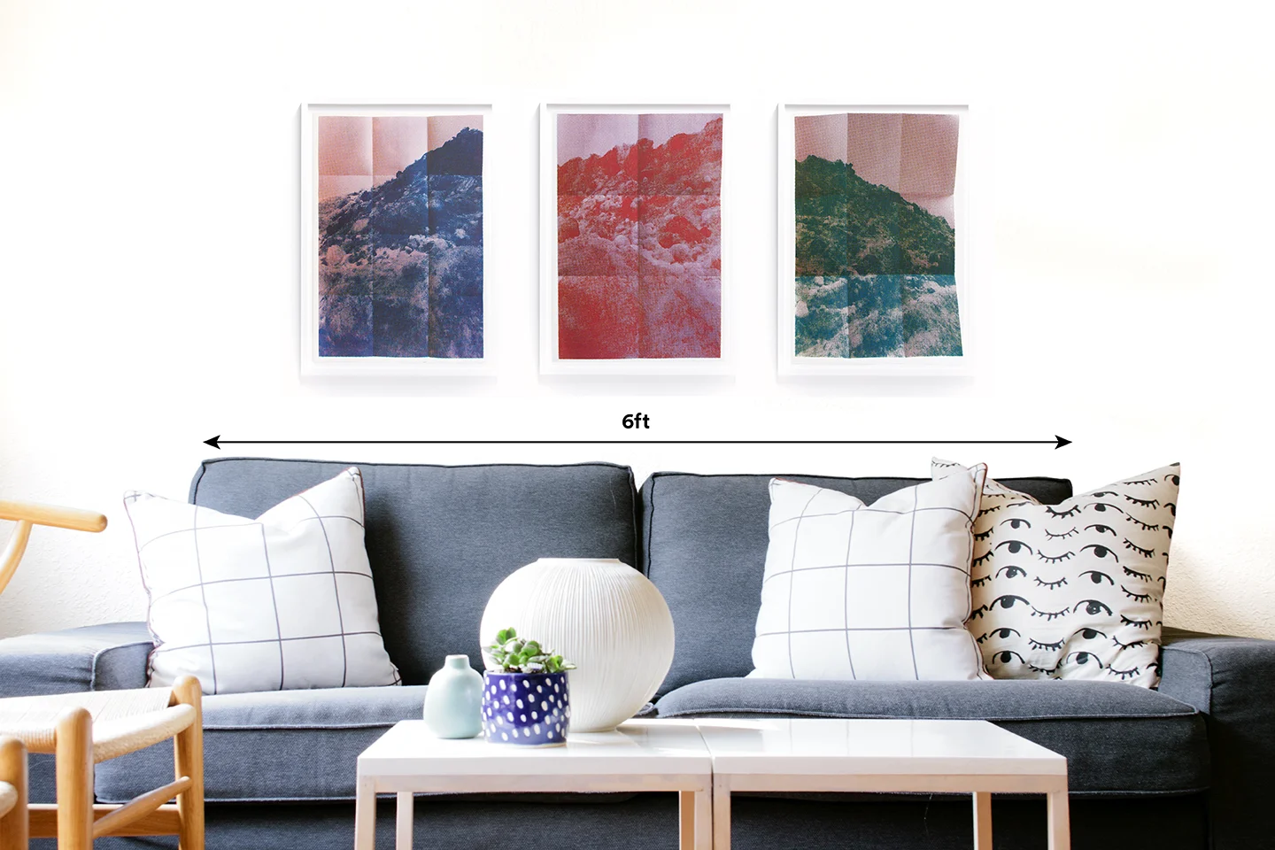 Print Club Hollywood Hills mountains pink blue nature landscape limited edition fine art custom framed silkscreen print