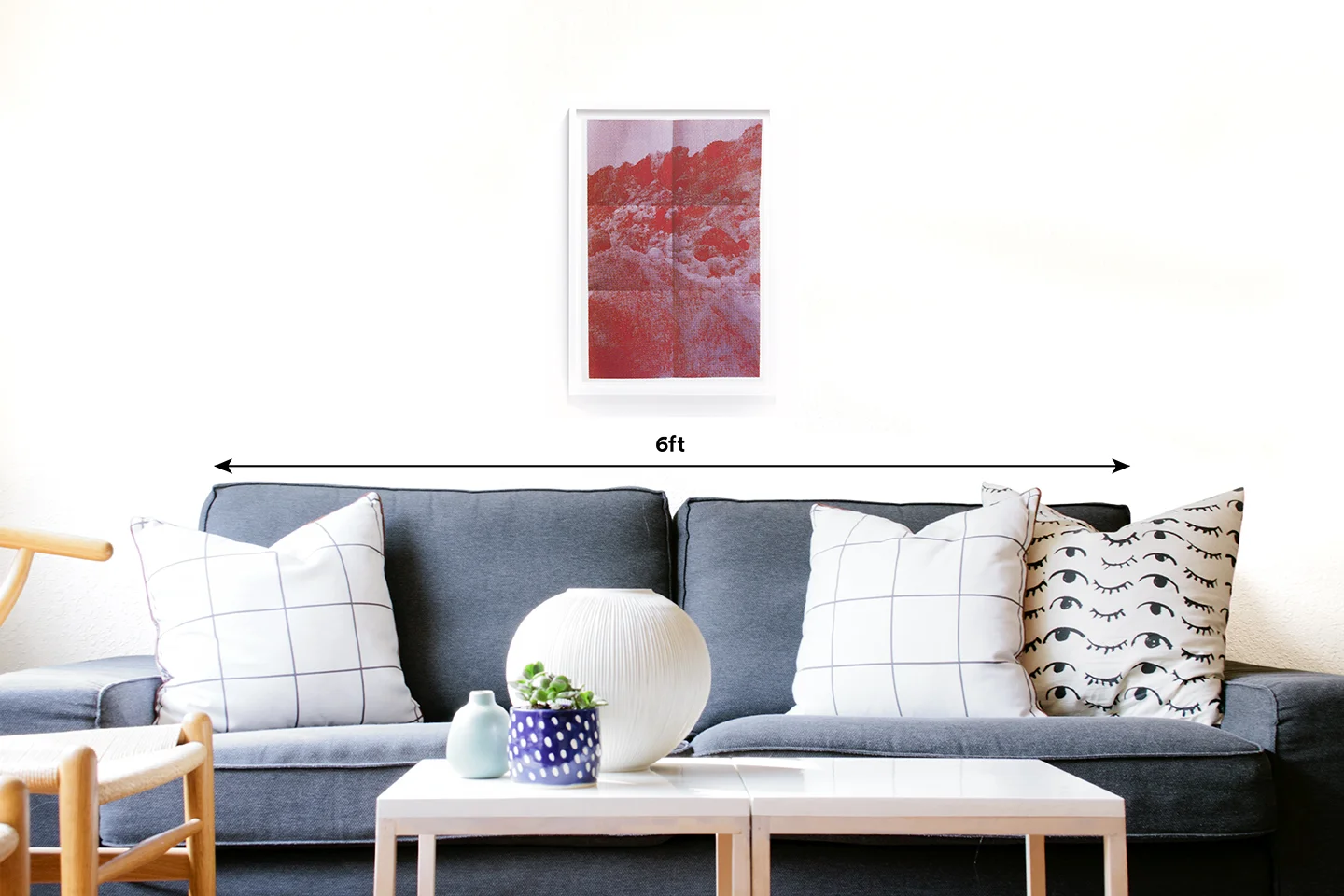 Print Club Hollywood Hills mountains pink red rust nature landscape limited edition fine art custom framed silkscreen print