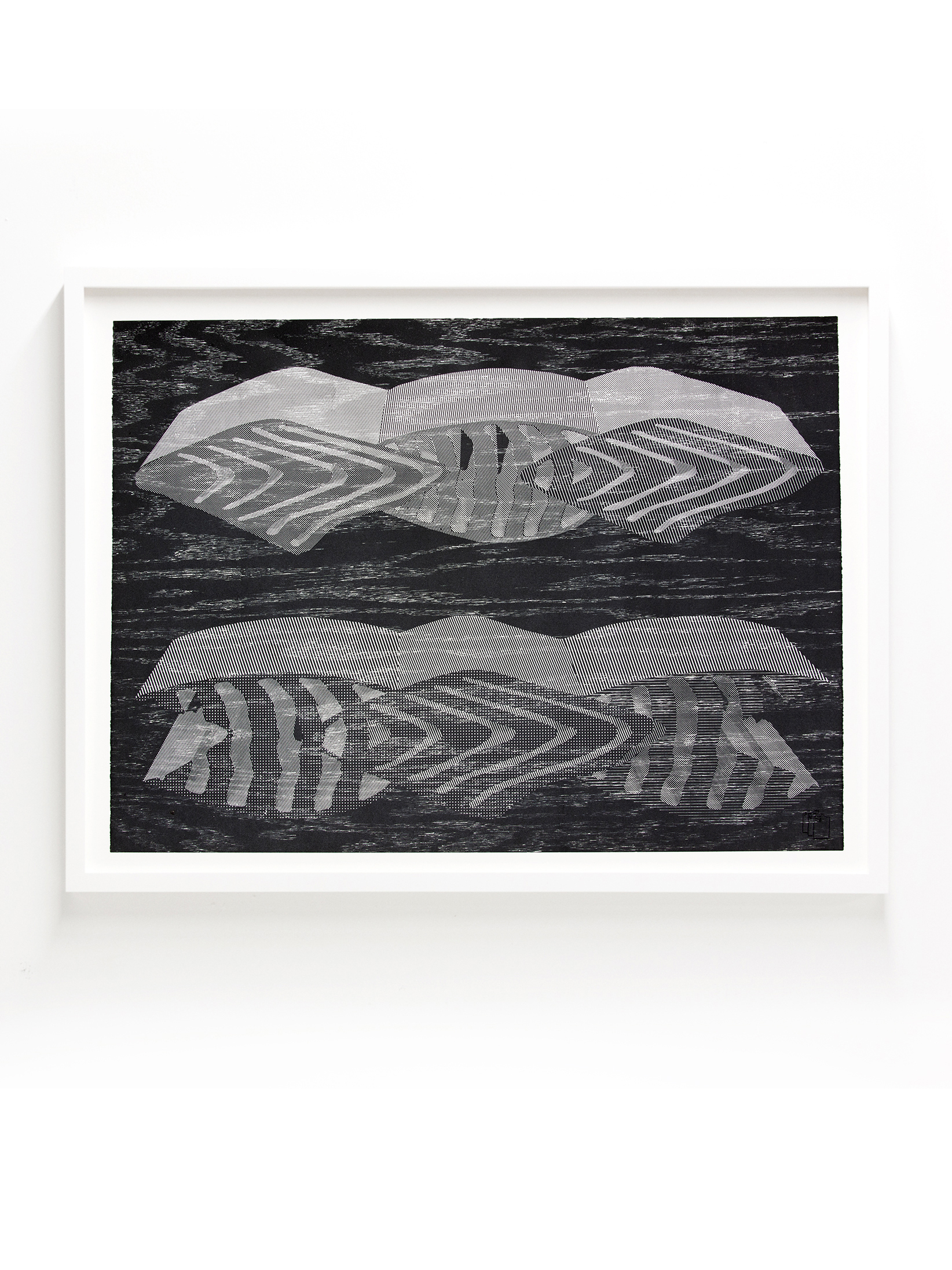 Graham McDougal New Flowers laser engraved woodcut monochrome digital woodgrain custom framed fine art print
