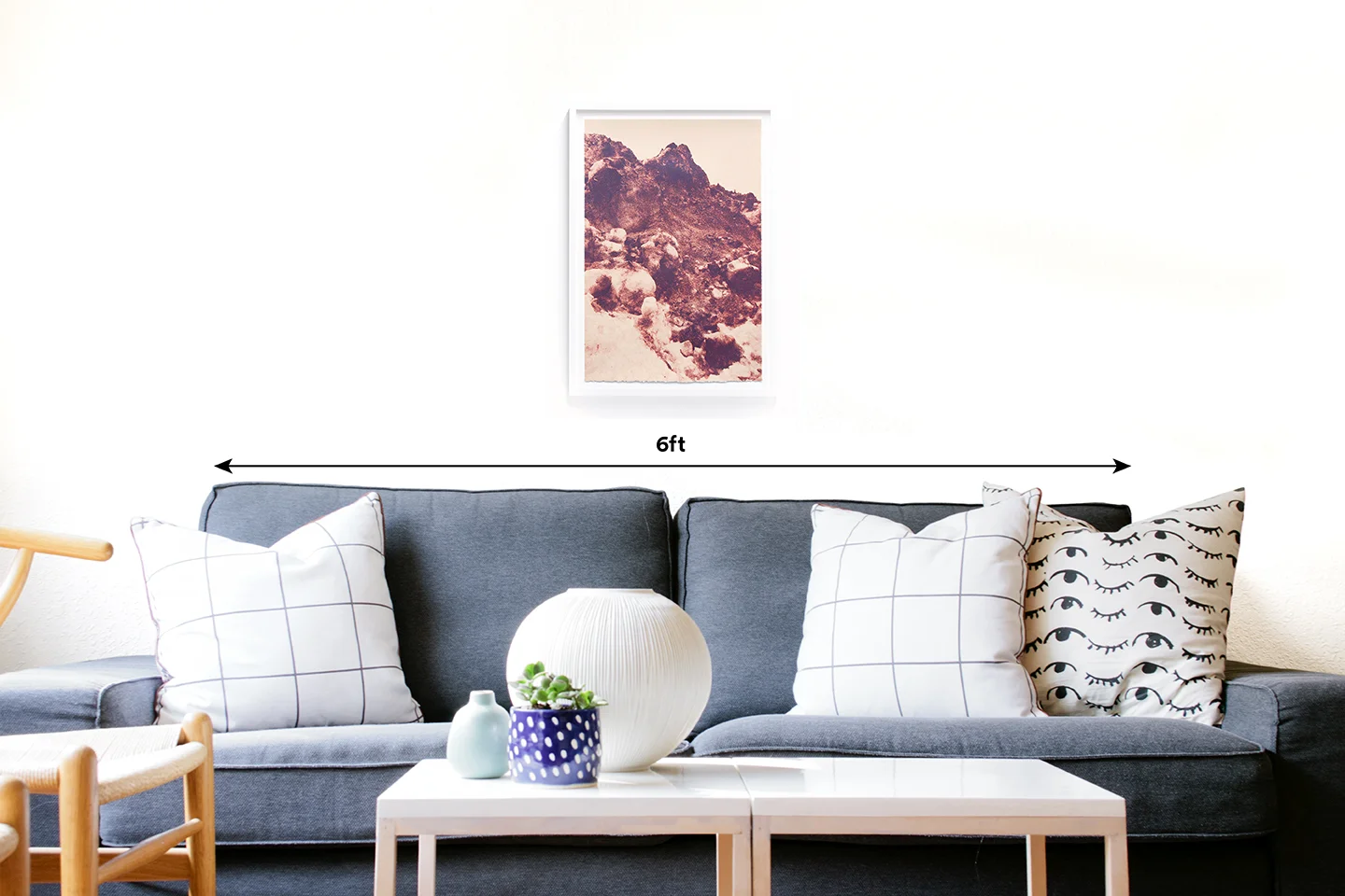Print Club Hollywood Hills mountains peach red rust nature landscape limited edition fine art custom framed silkscreen print