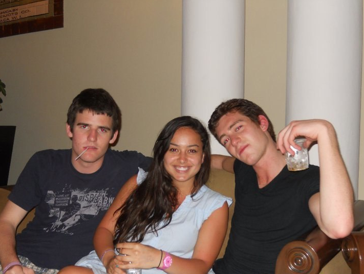 Brian Connolly '14, Nikki Kapu '14, and Marc Guinez '12 look very ... dapper.