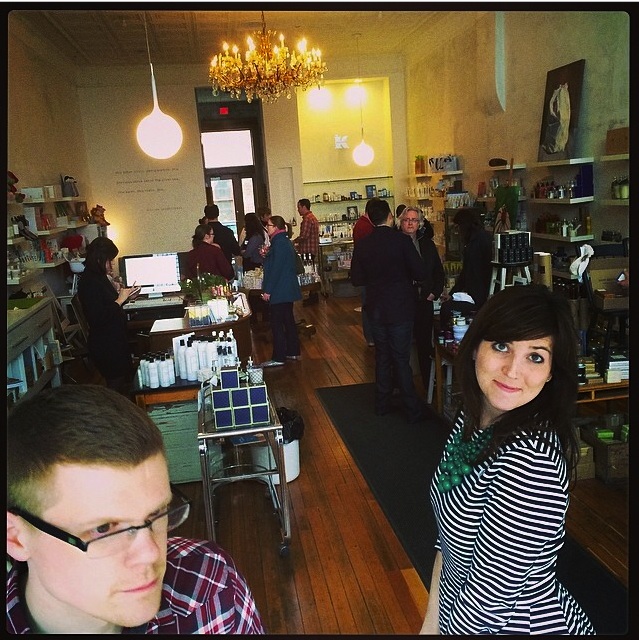 Photo swiped from Cat's instagram. Ken was a helper, as always. I have a bruise on my hand from pouring beer out of a heavy glass pitcher all night. Worth it, but also I need to get back to the gym and take iron supplements. or stop being a wuss. 