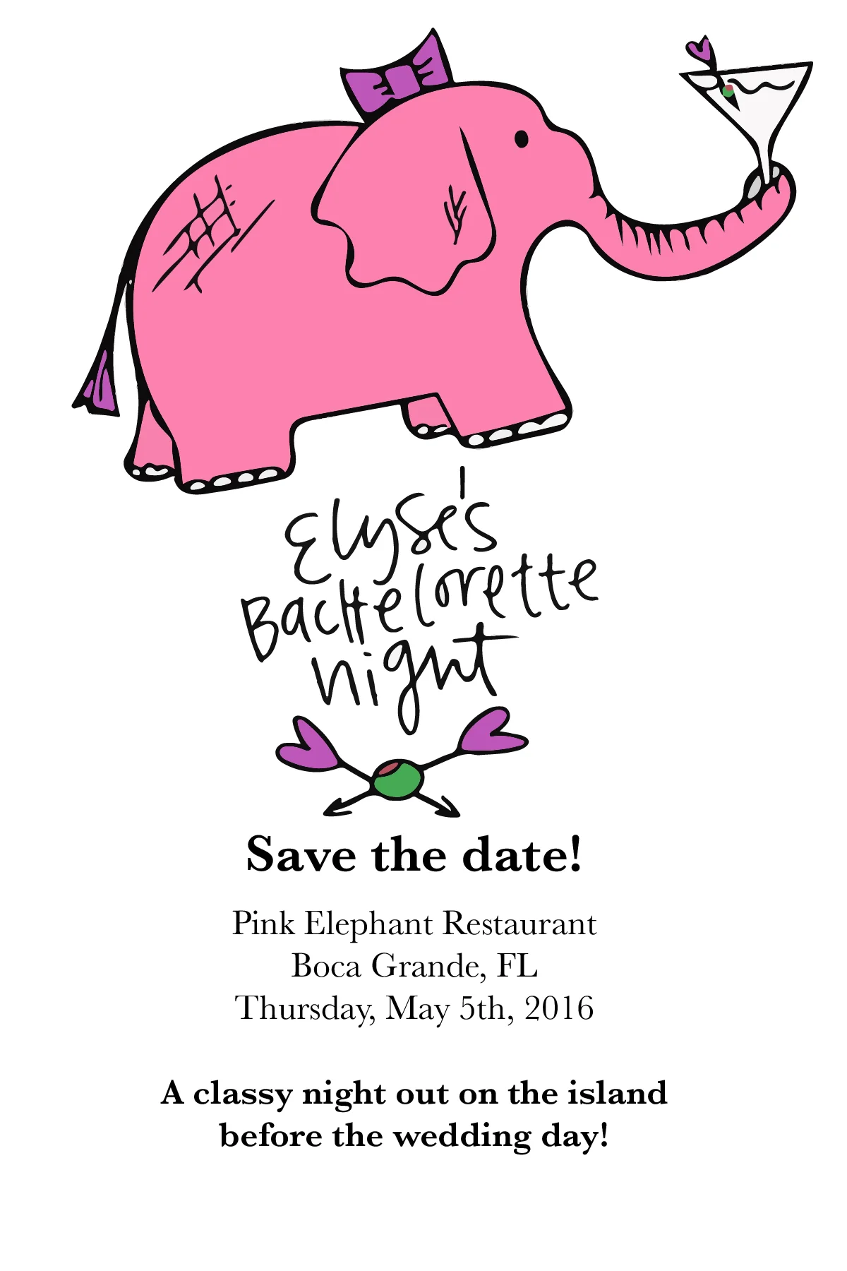 A save the date we didn't end up using for Elyse's big party. But it's too cute to leave out!