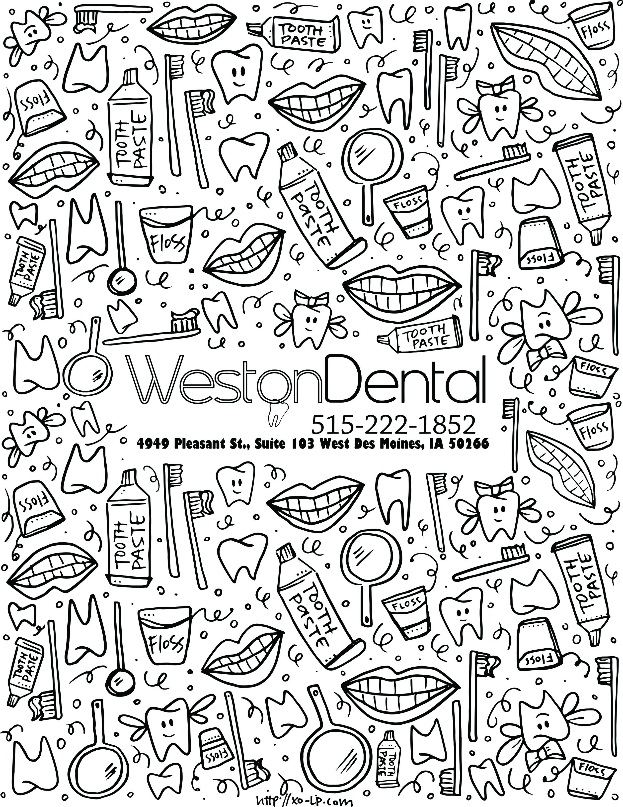 Weston Dental Waiting Room Coloring Page