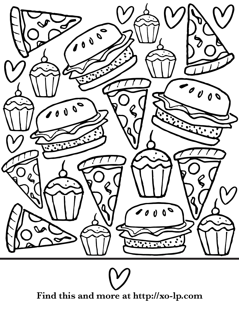 Summer Food Coloring Page Xo Lp