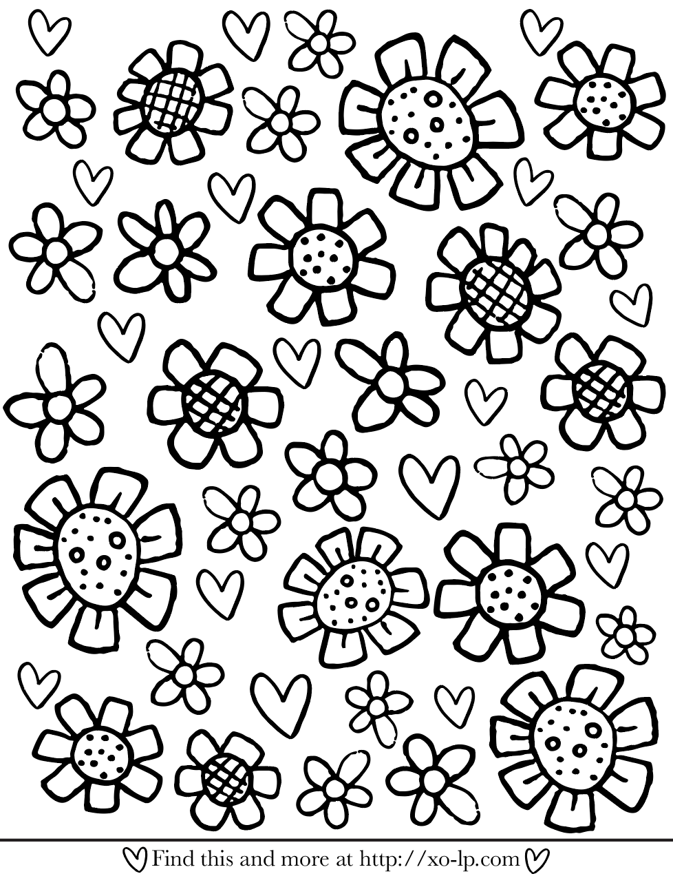 Flowers Printable Coloring Page