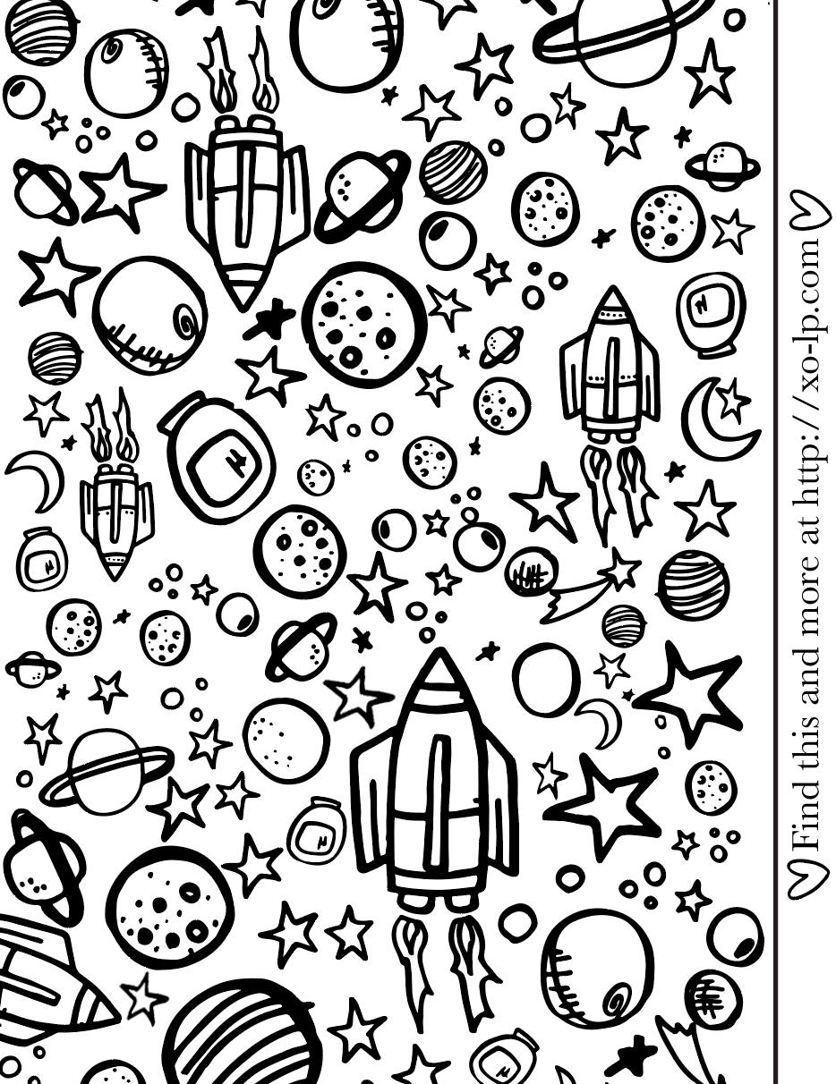 outer space printable coloring page xo lp