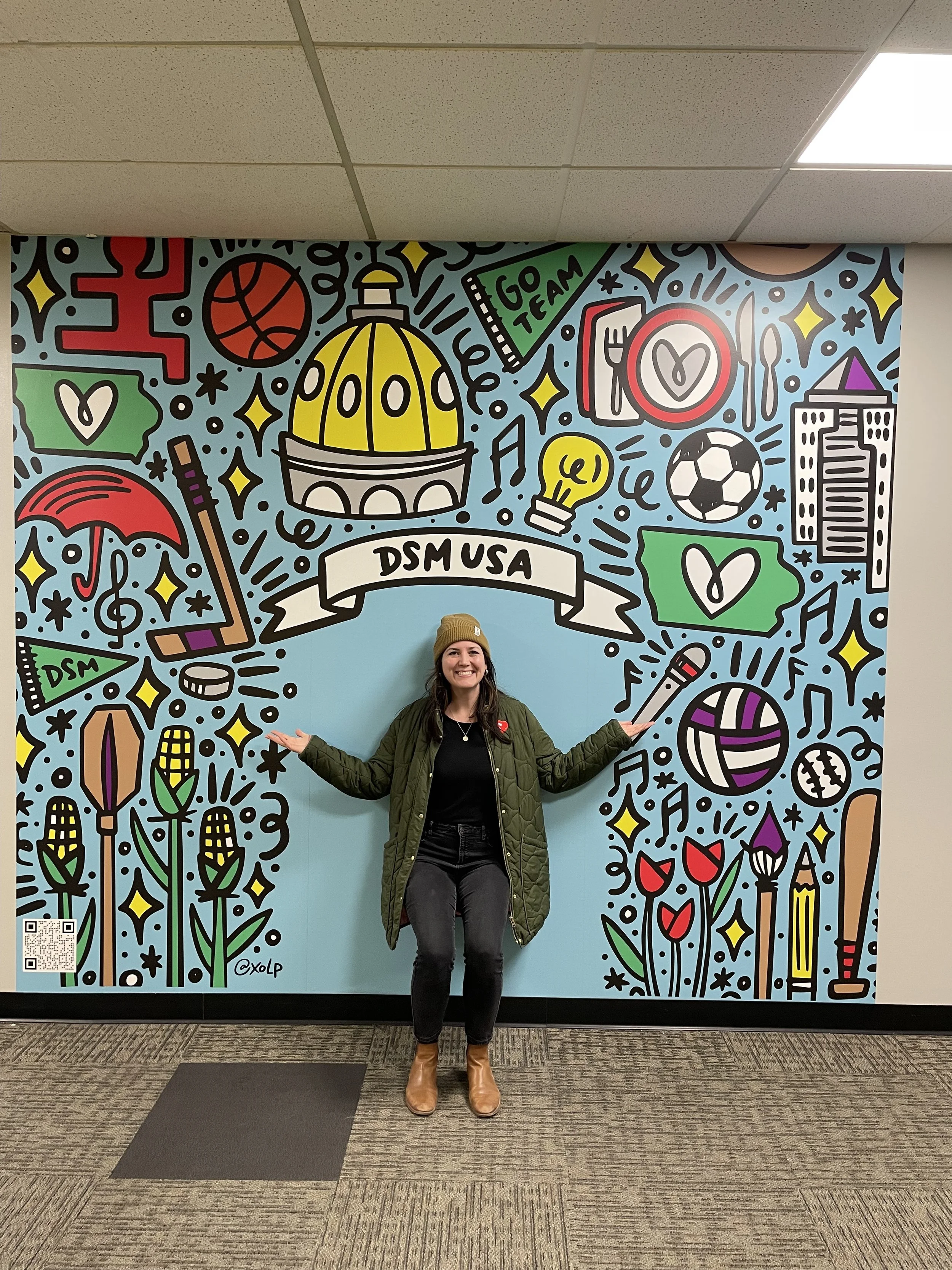 Skywalk Mural, Des Moines, IA 2023