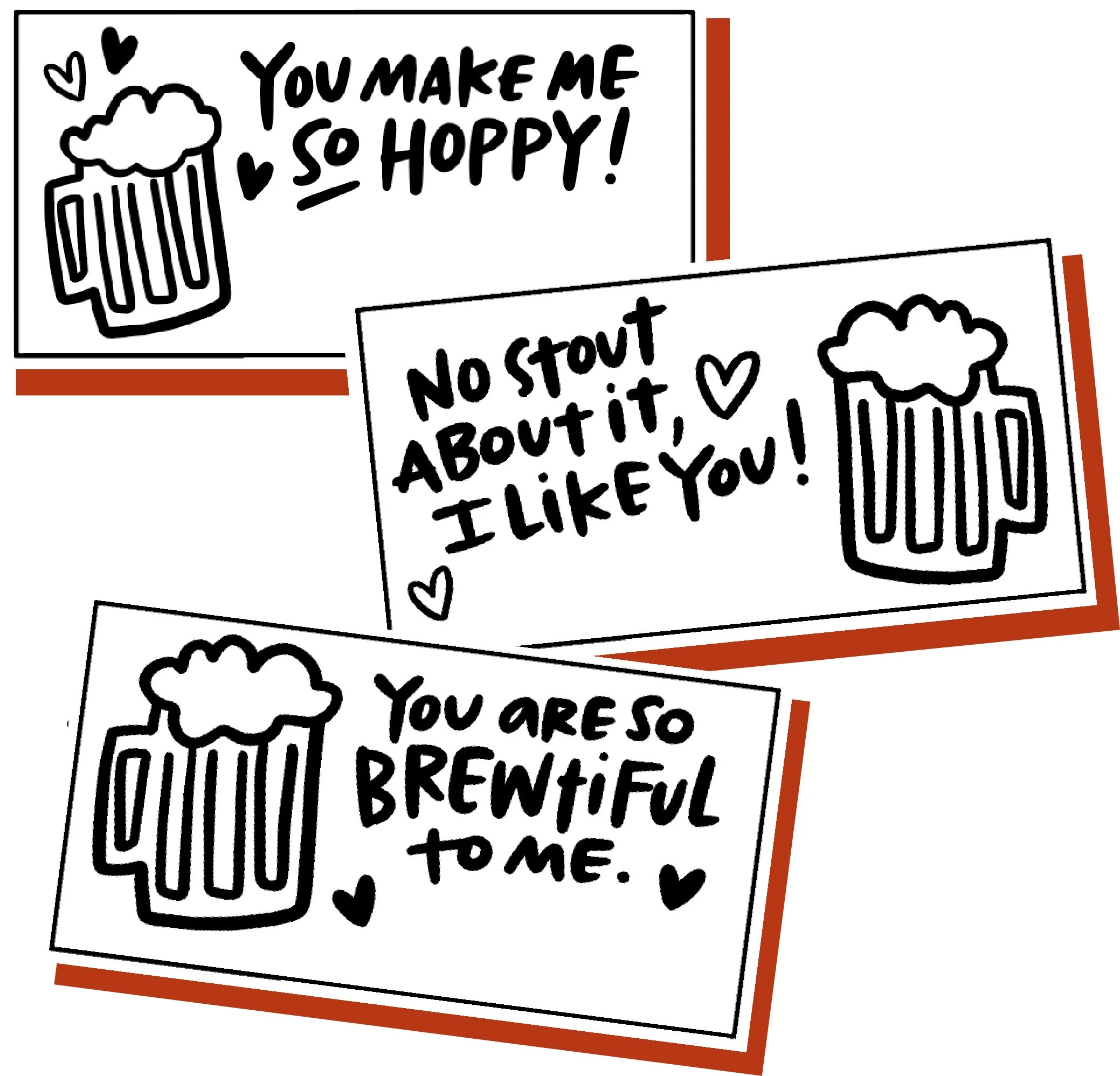 Valentine’s Day Gift Tags – “You Are So Brewtiful to Me” 6-Pack | Printable Beer Bottle Tags
