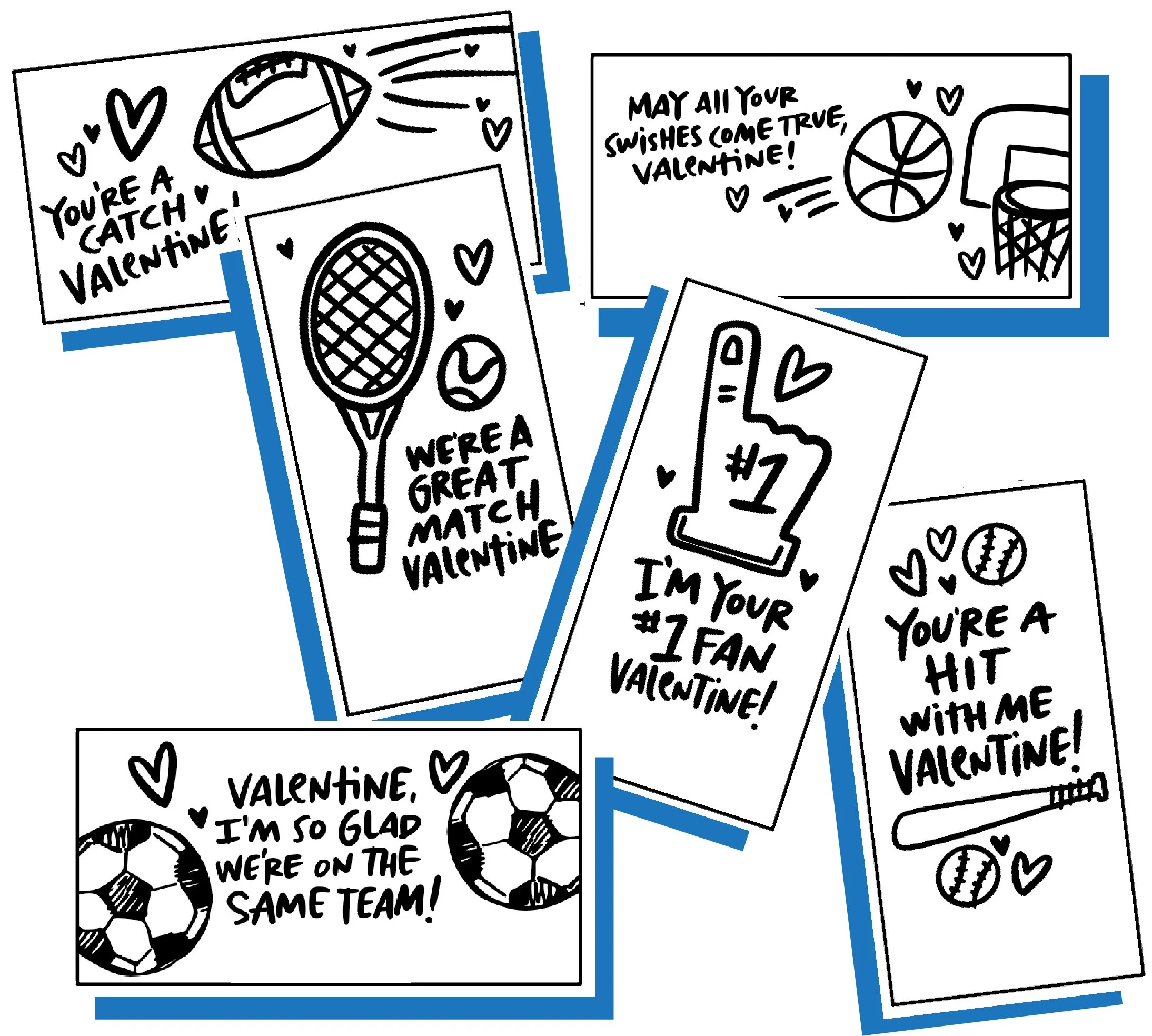 Sports Valentines | Instant Download Printable Notes
