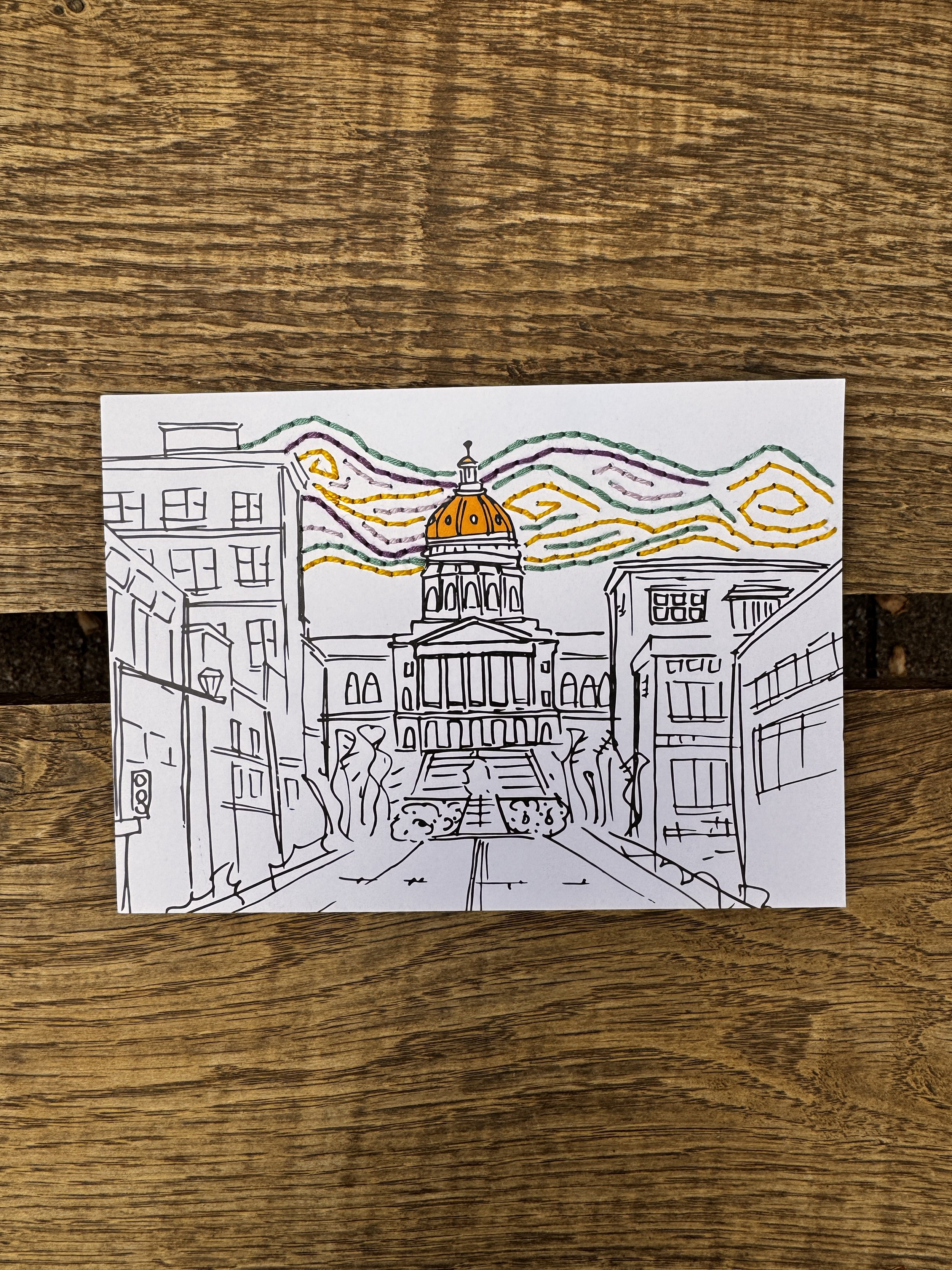 Embroidered Capitol Print 5x7