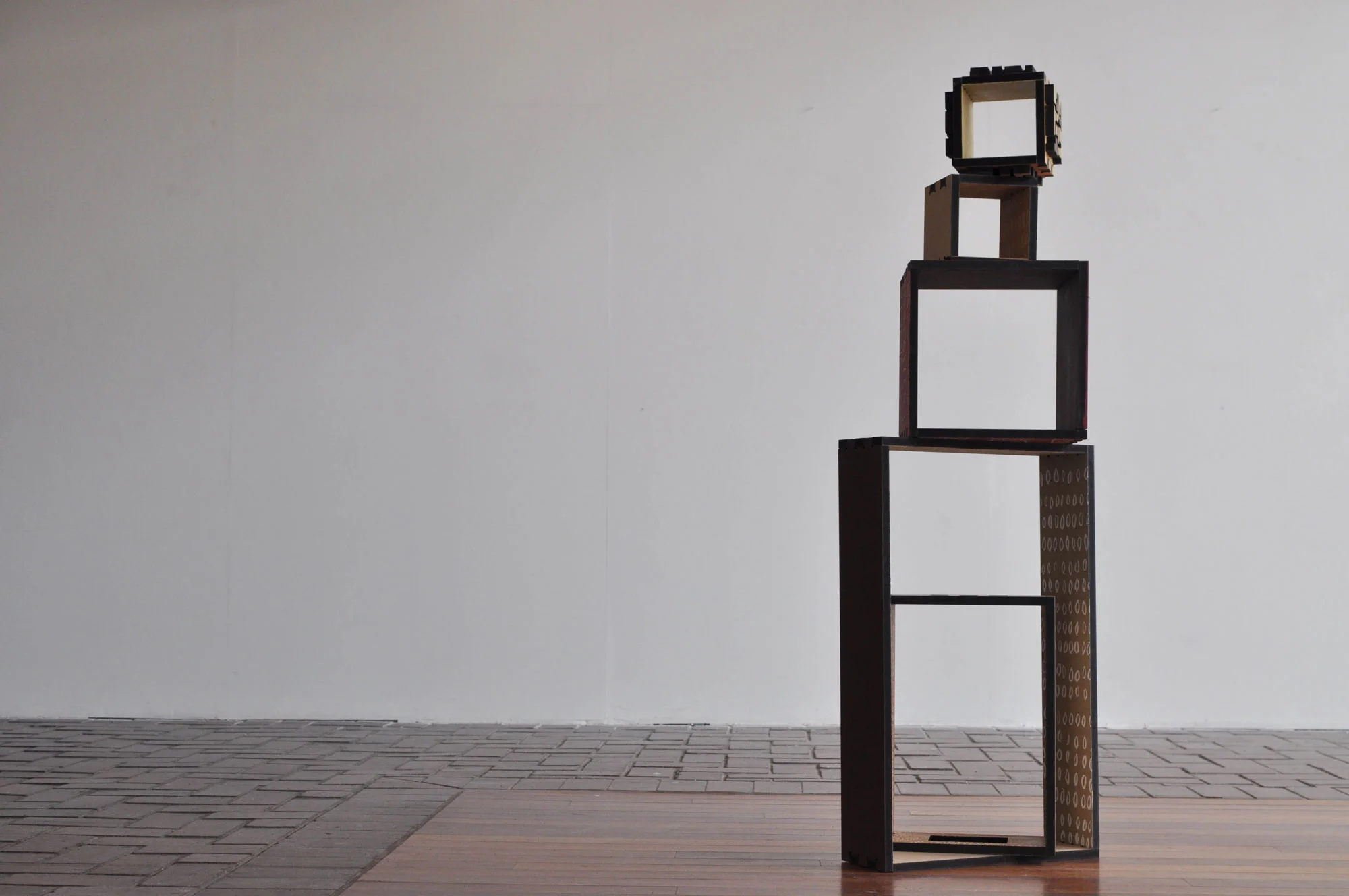 Block stack studies (still of variation), 2013, Permaset on MDF, dimensions variable