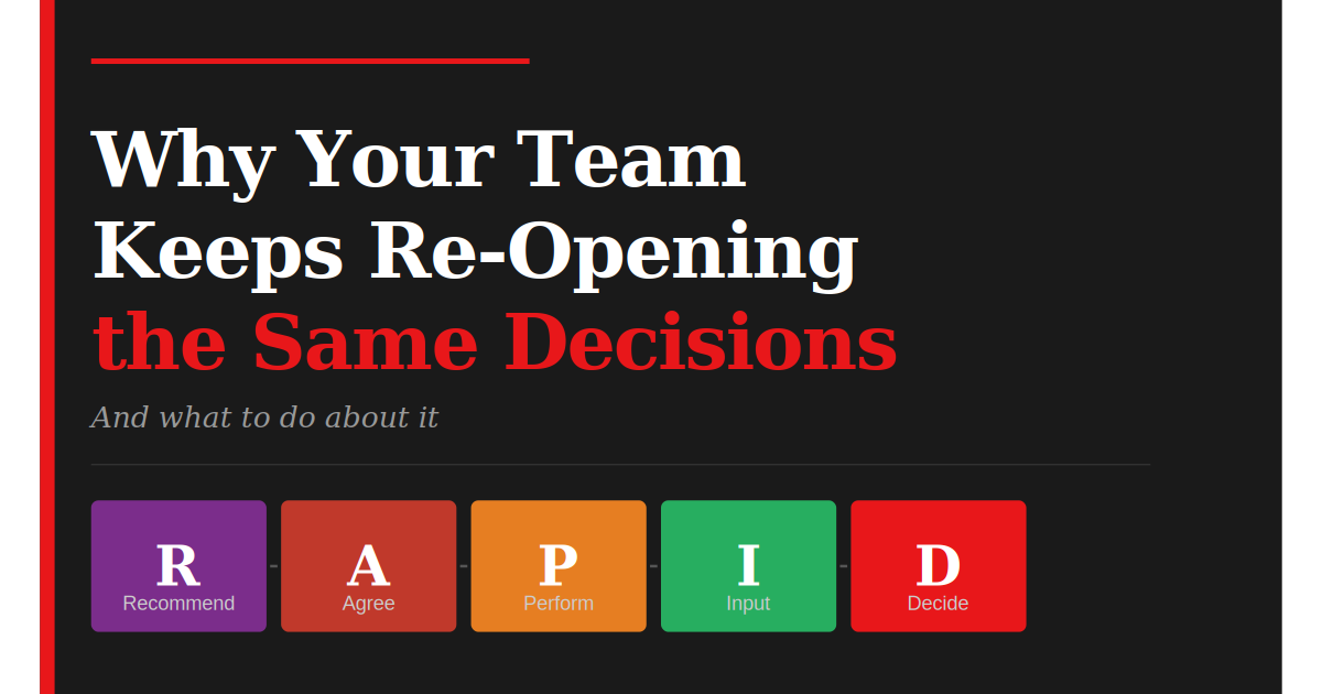 Why Your Team Keeps Re-Opening the Same Decisions