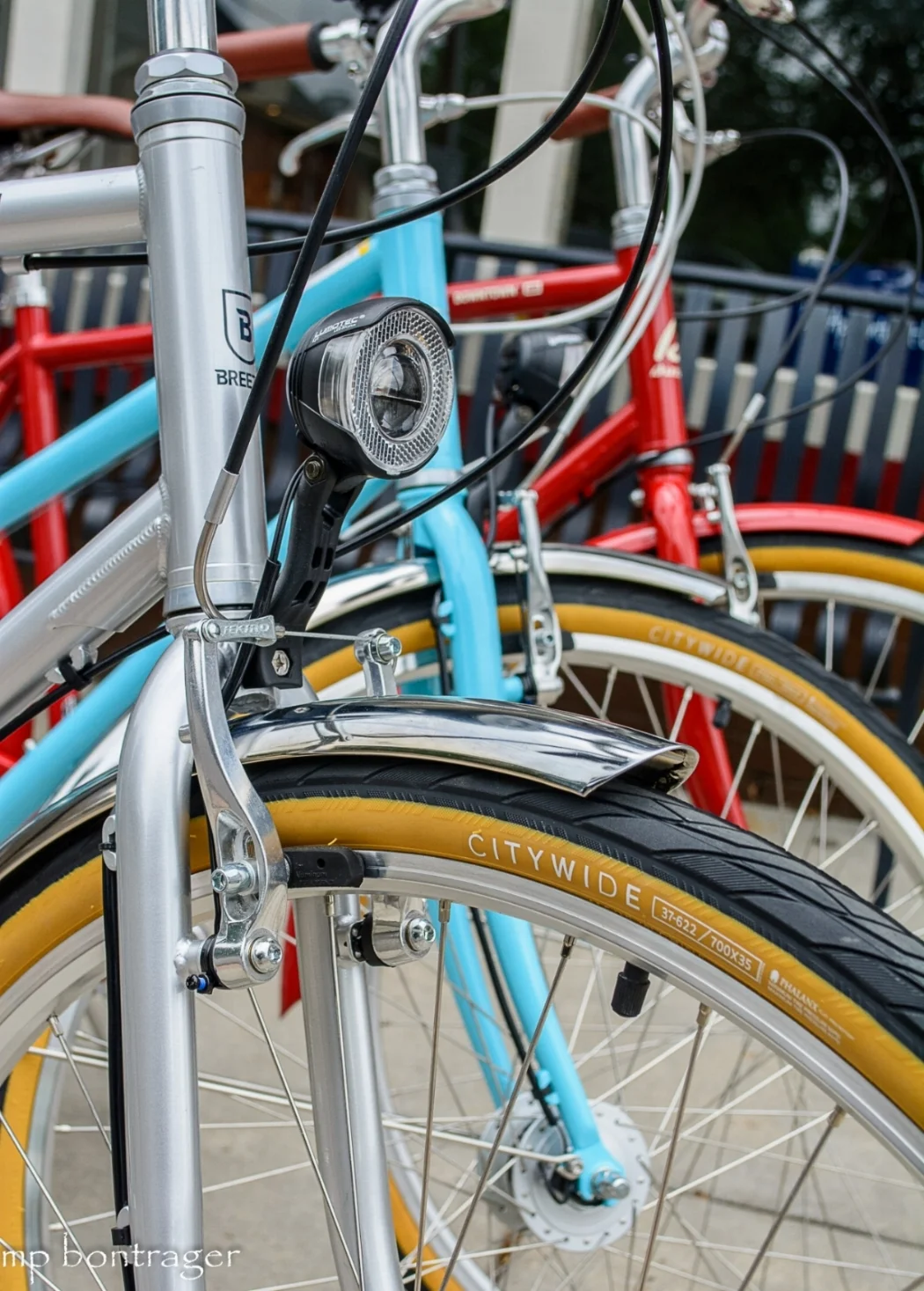 The Shimano Dynamo hub and B&M head light on this Downtown will light the path ahead.