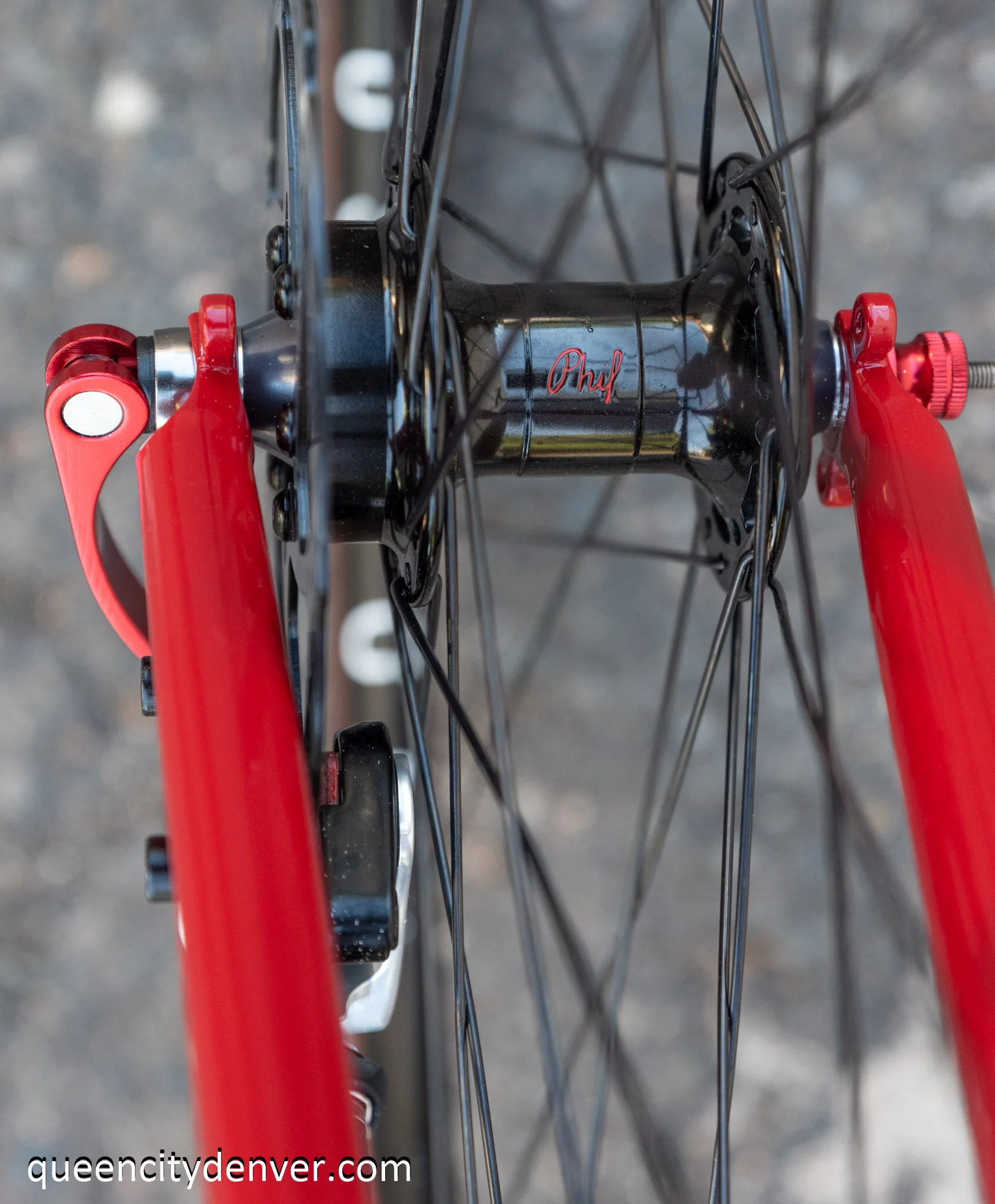 Bespoke wheel set with Phil Wood hubs, double butted spokes for strength