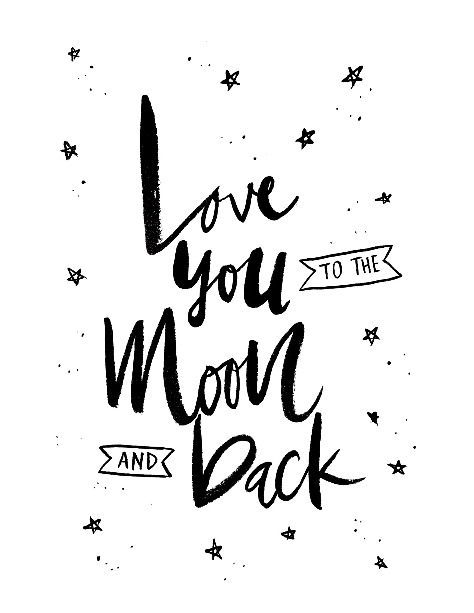 Love You to the Moon and Back (v1) Art Print