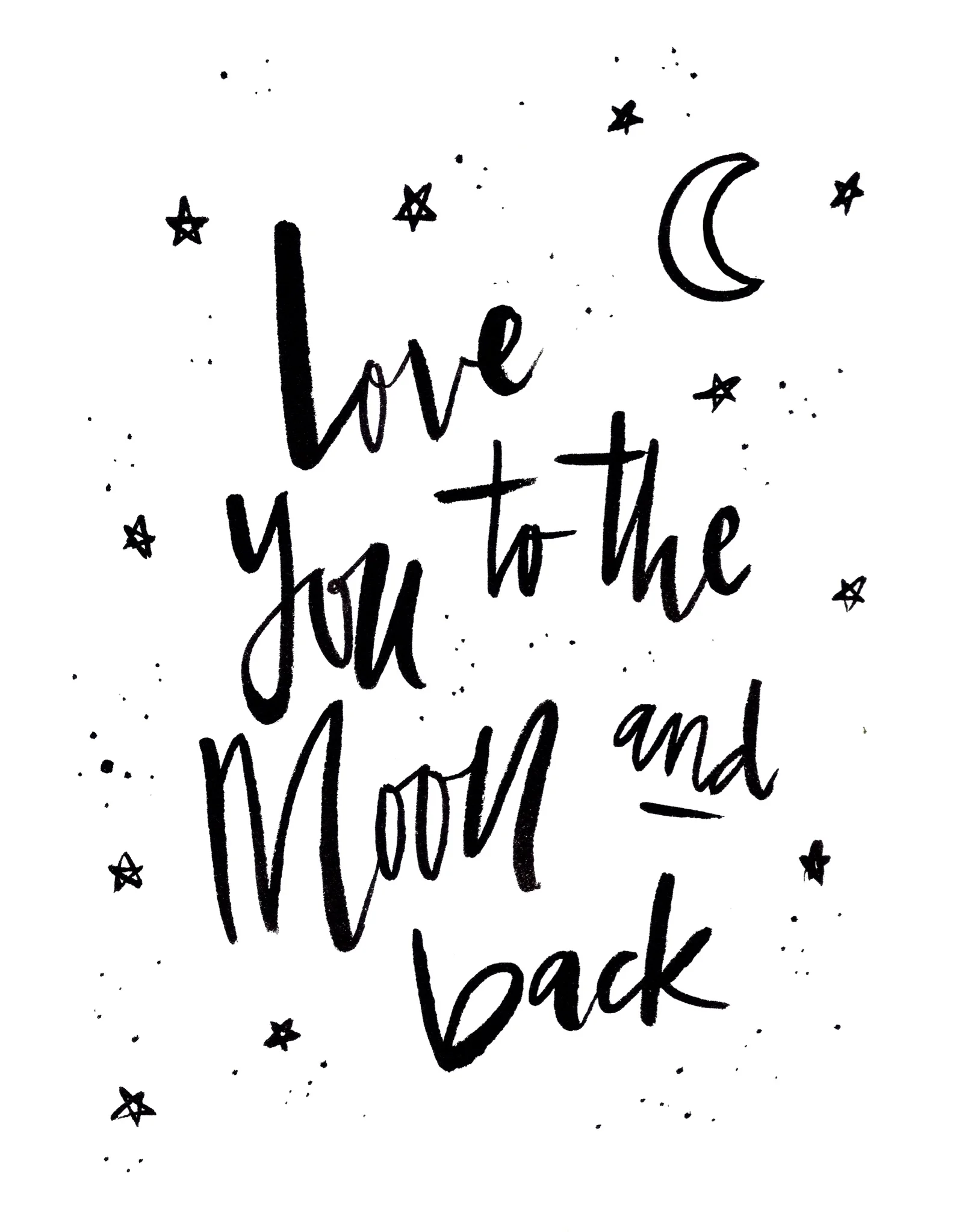 Love You to the Moon and Back (v2) Art Print