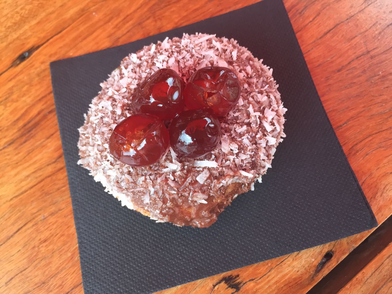 For Master C a Cherry Ripe Donut - happy days