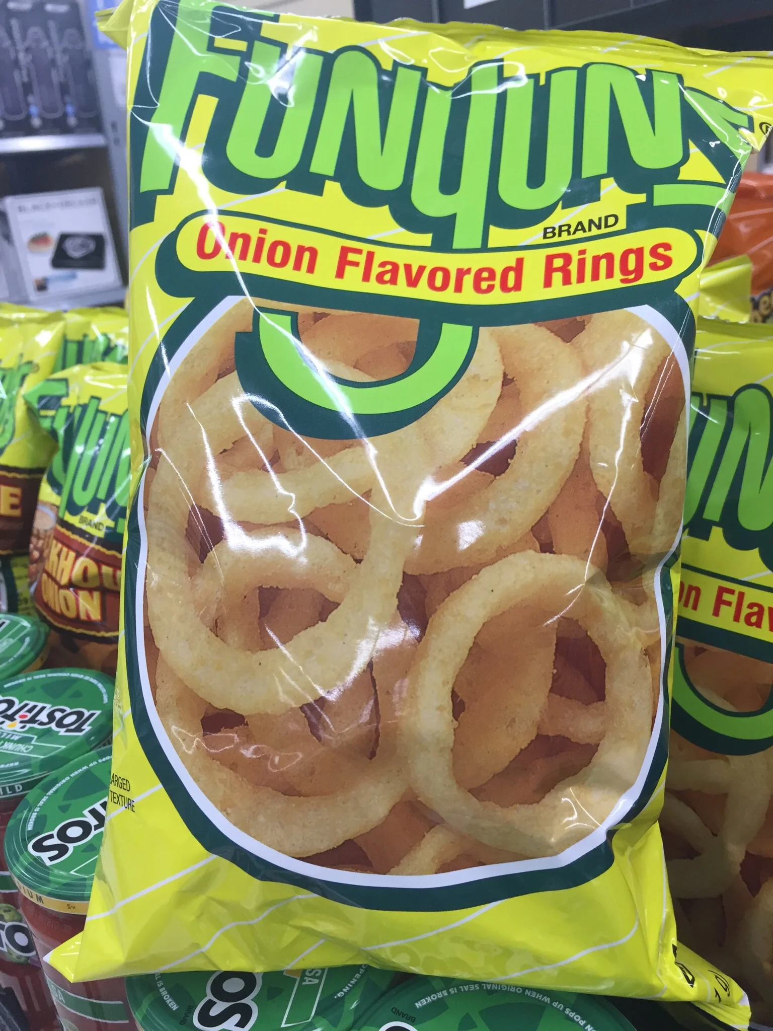 Favorite snack of choice for Mr C, I cannot imagine an onion went anywhere near production.