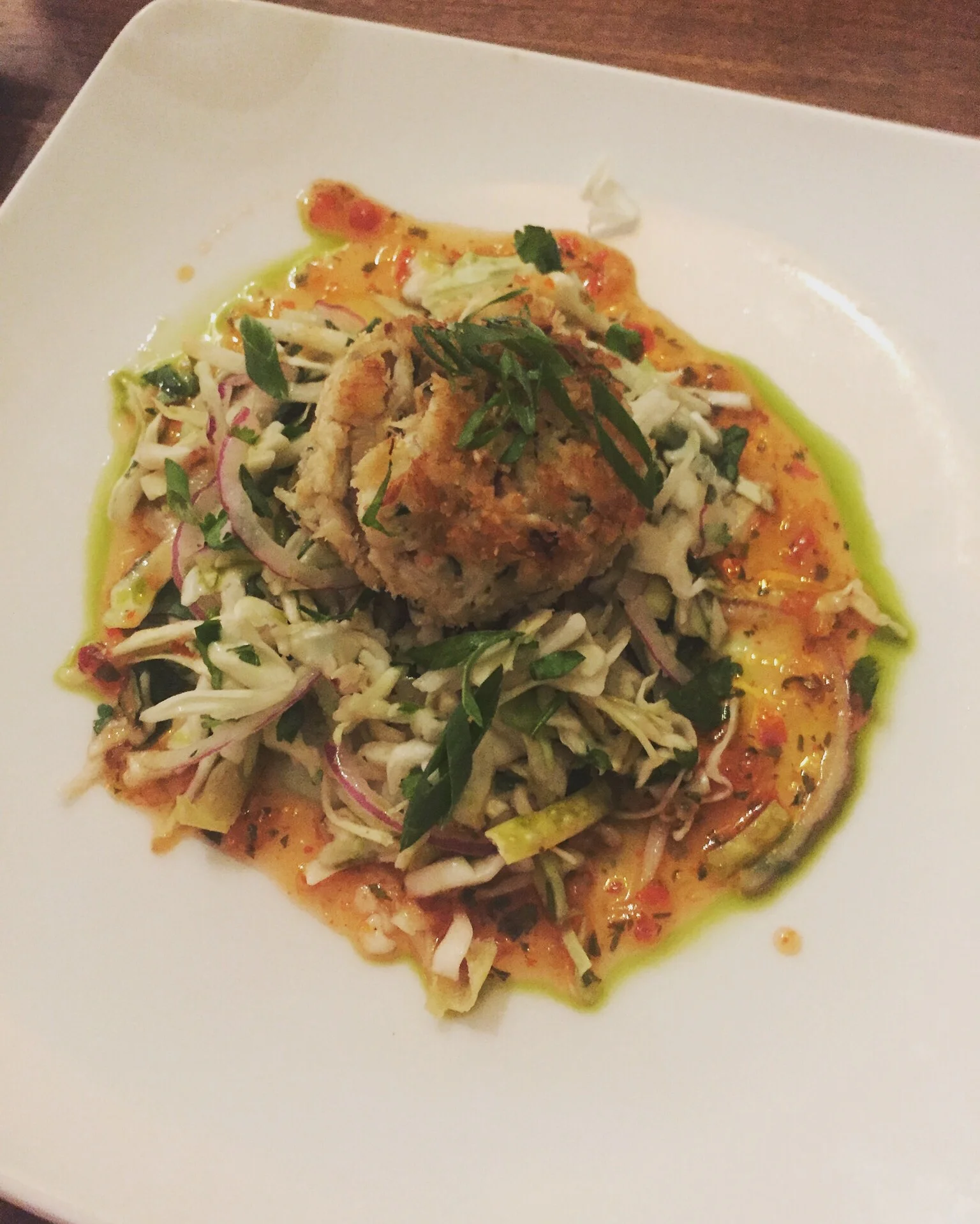 Delicious crab cakes at Tommy Bahamma's restaurant- Waikiki