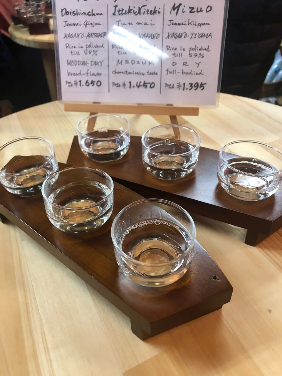 Three tastings and a choice between - Medium dry, Medium and Dry. I think you needed a more educated palate than ours to really appreciate the differences.