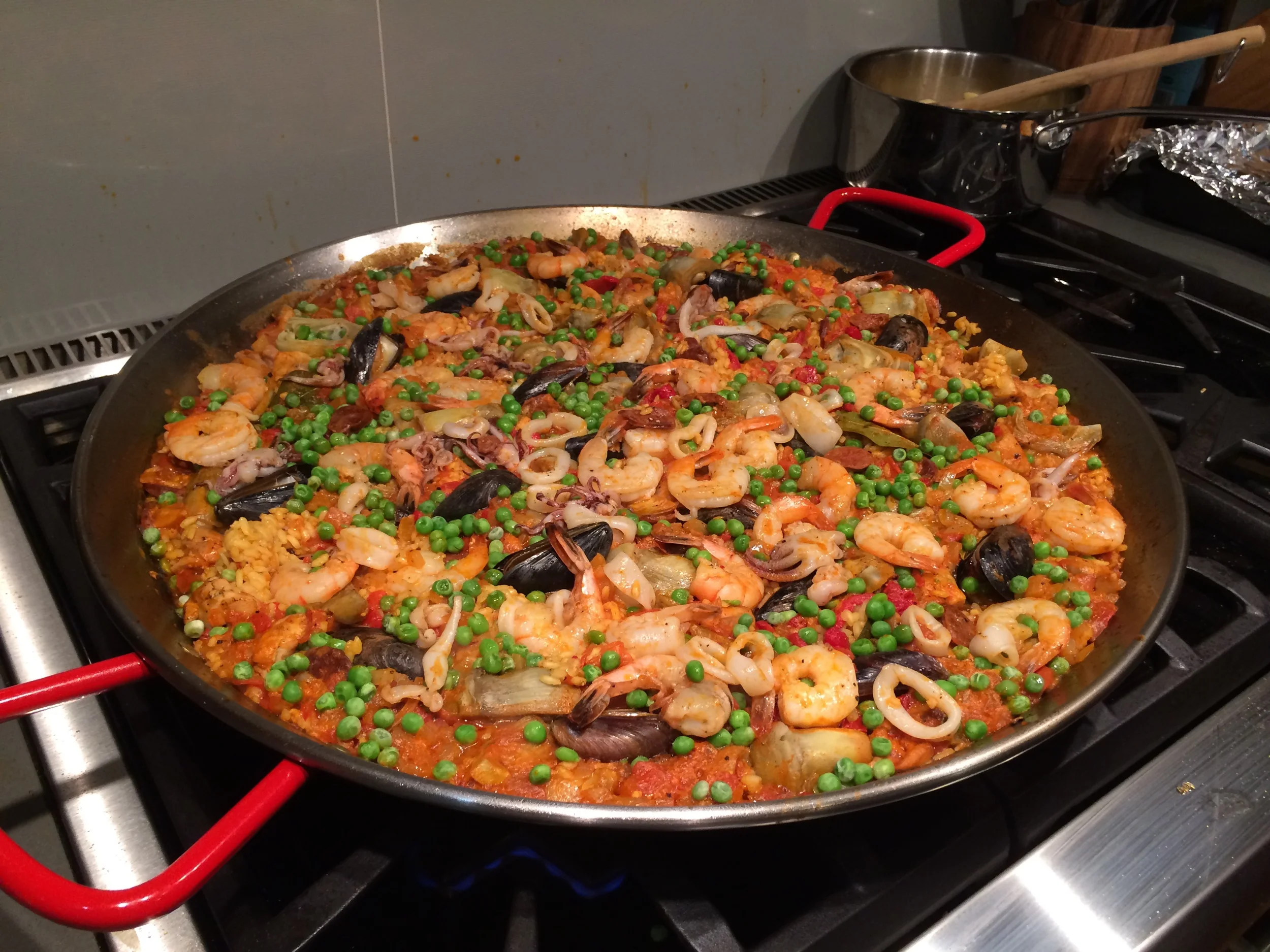 Julia and Dave's paella feast