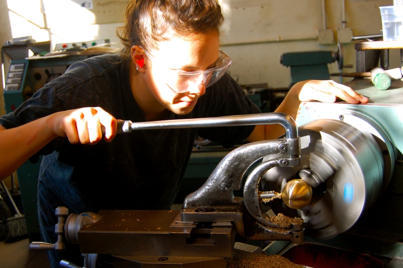 Turning the brass cap.