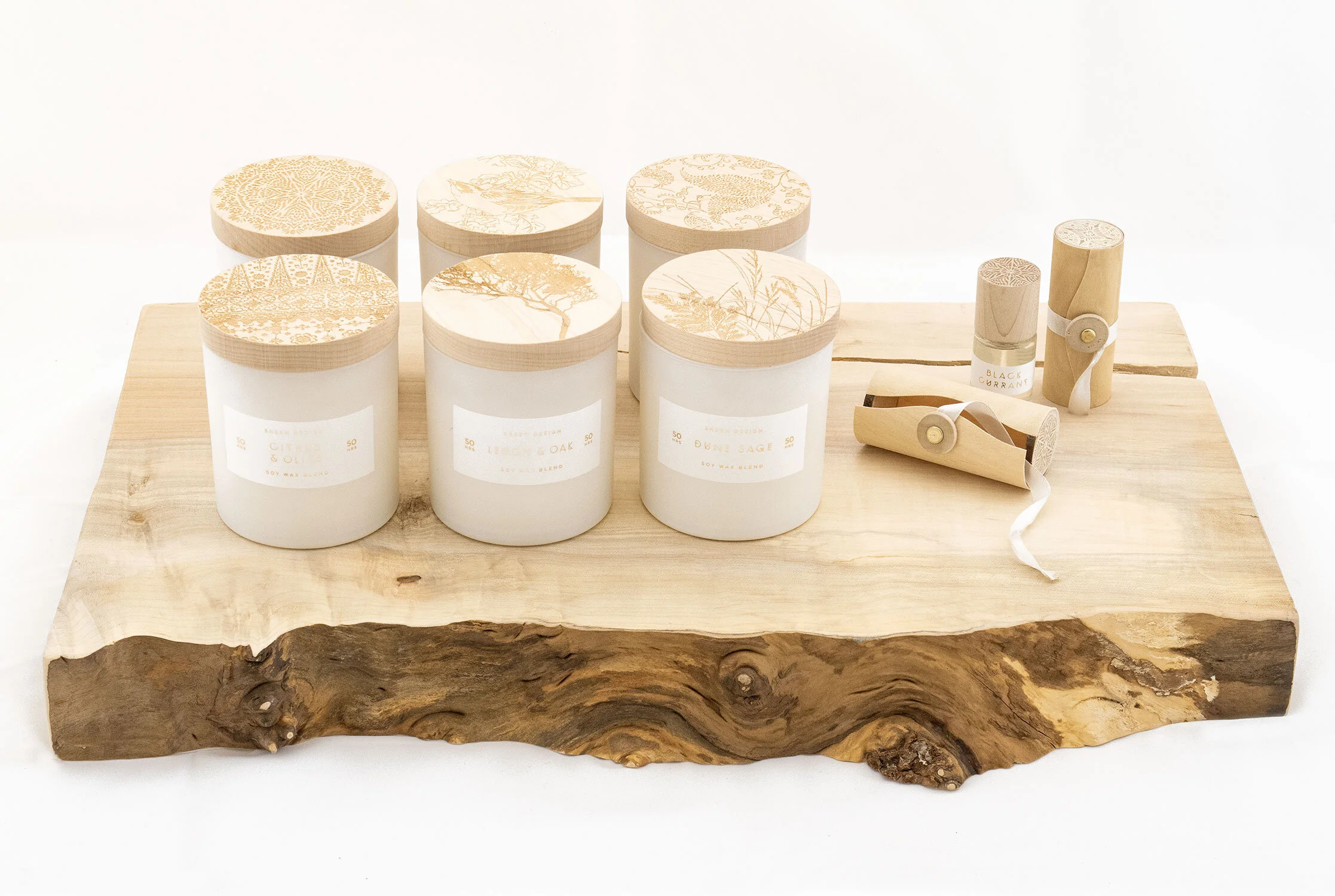 White Tea & Thyme Print Block 3wick candle — Skeem Design